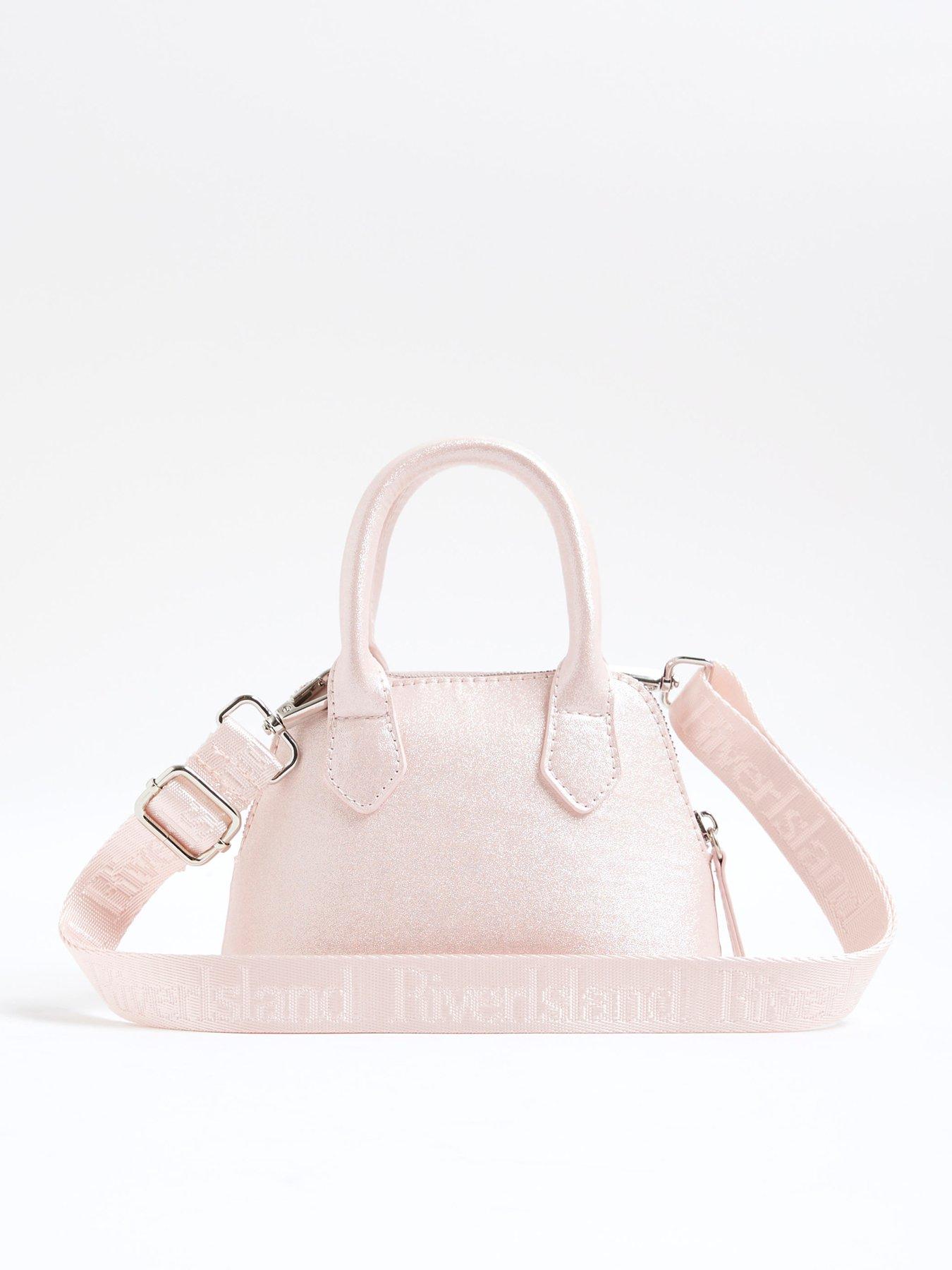 Image 2 of 5 of River Island Older Girls Metallic Bow Tote Bag - Pink