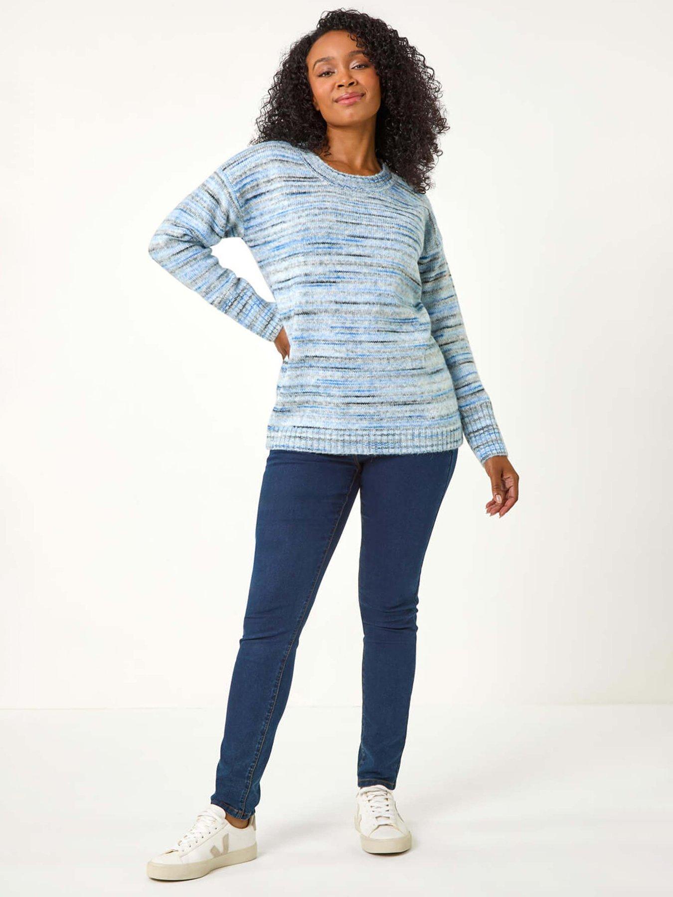 Image 3 of 5 of Roman Petite Space Dye Knitted Jumper - Blue