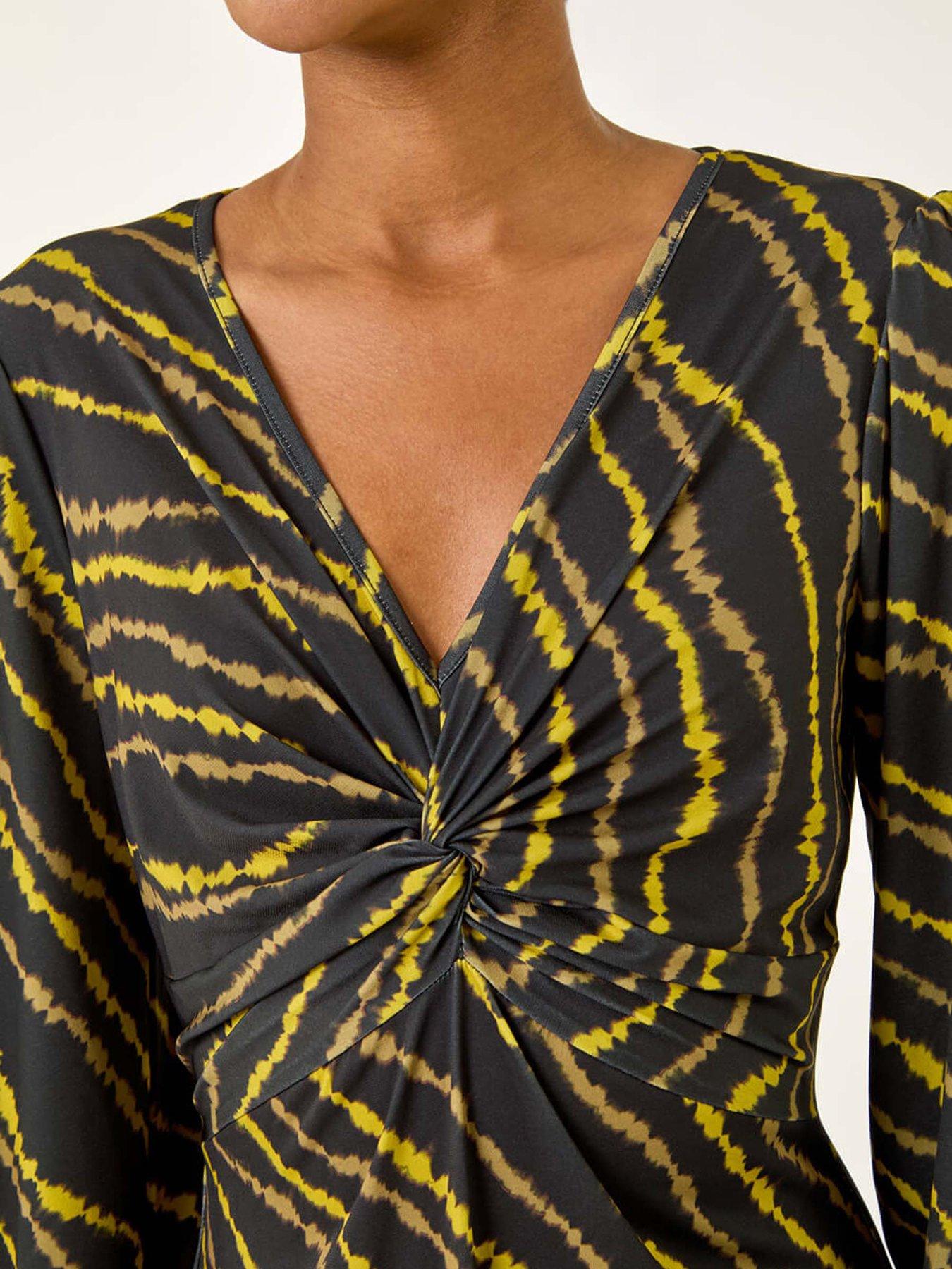 roman-abstract-twist-front-midi-dress-yellowdetail