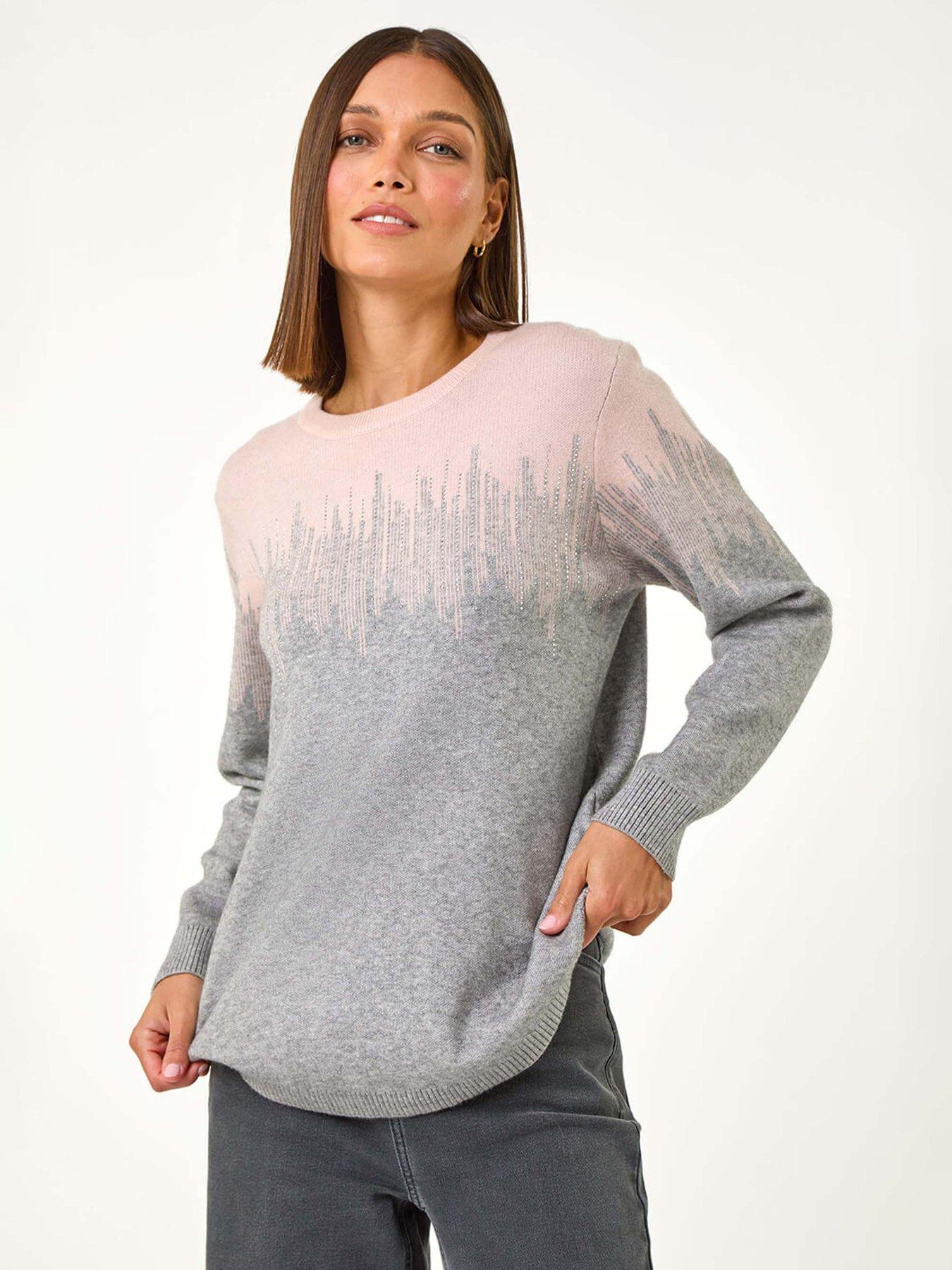 roman-hotfix-colour-block-knitted-jumper-light-pink
