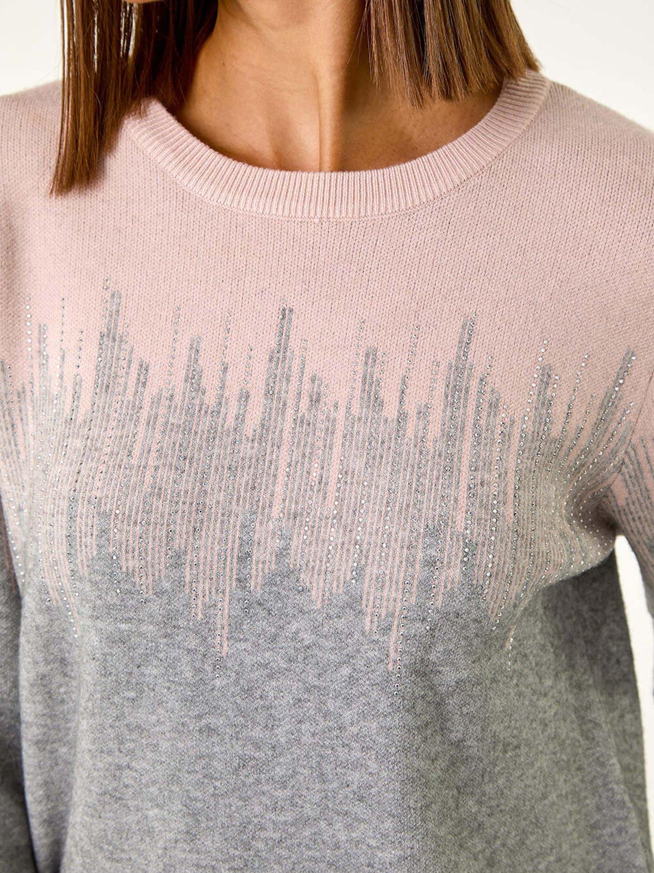 roman-hotfix-colour-block-knitted-jumper-light-pinkdetail