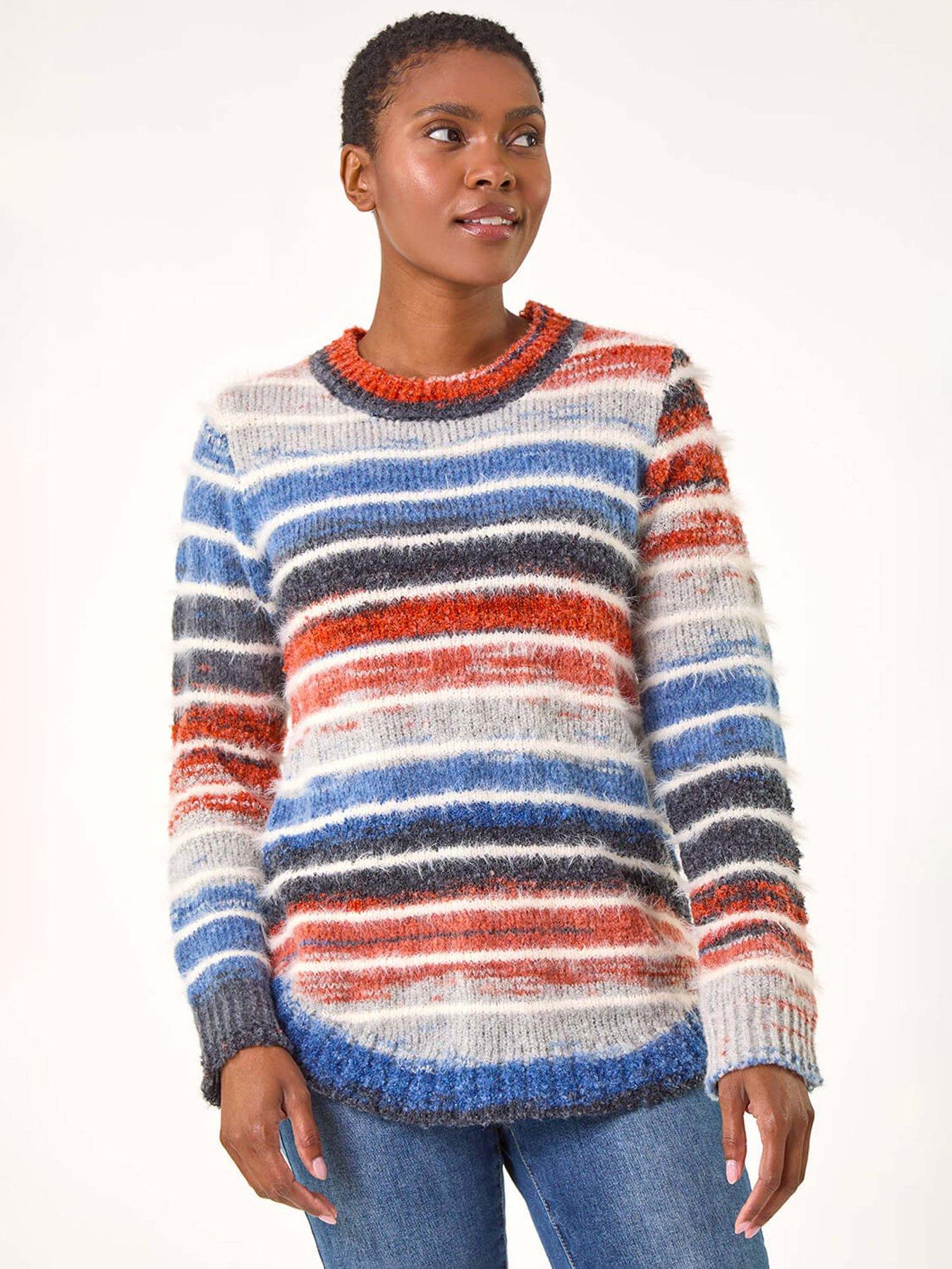 roman-fluffy-striped-curve-hem-jumper-denim