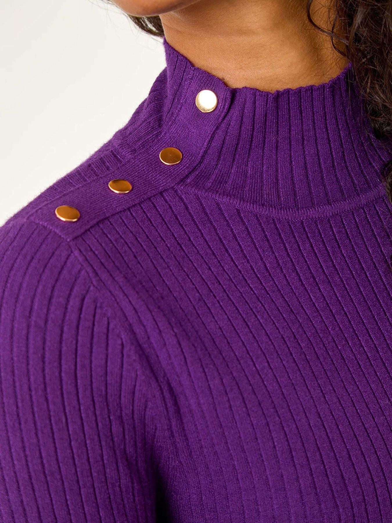roman-dusk-ribbed-button-knitted-midi-dress-purpledetail
