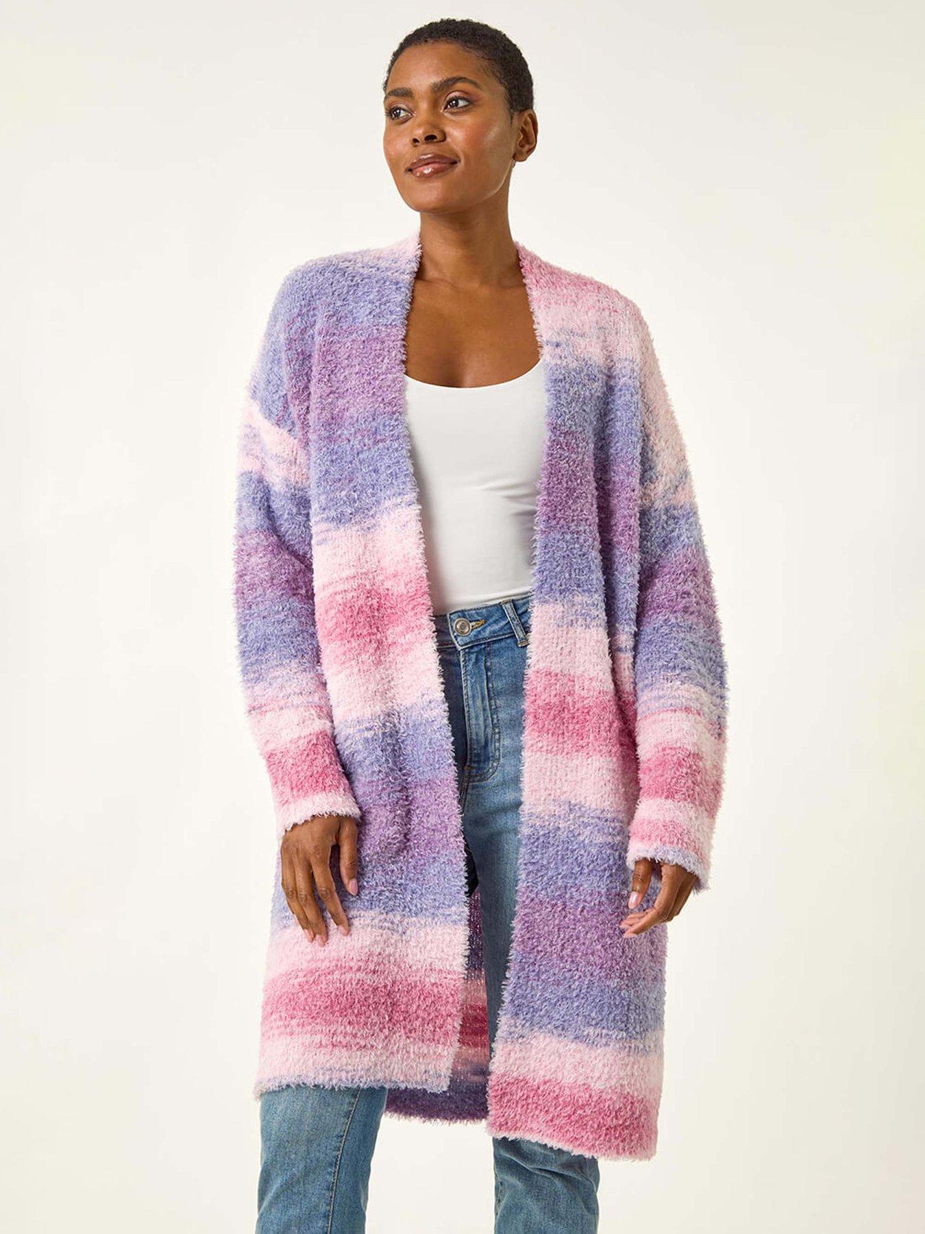 roman-fluffy-stripe-longline-cardigan-pinkback