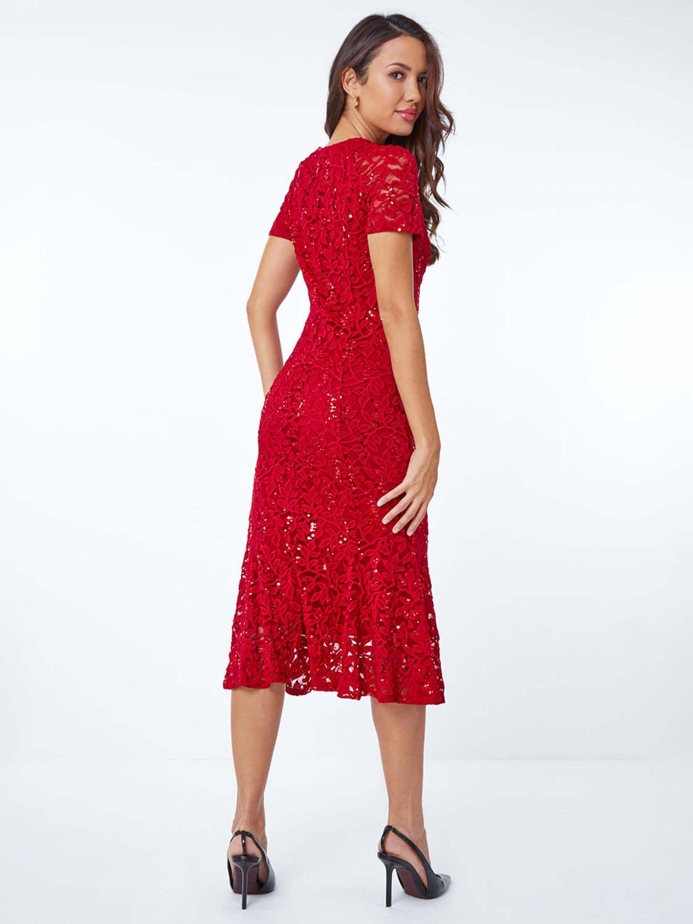 roman-leaf-lace-sequin-midi-dress-redstillFront