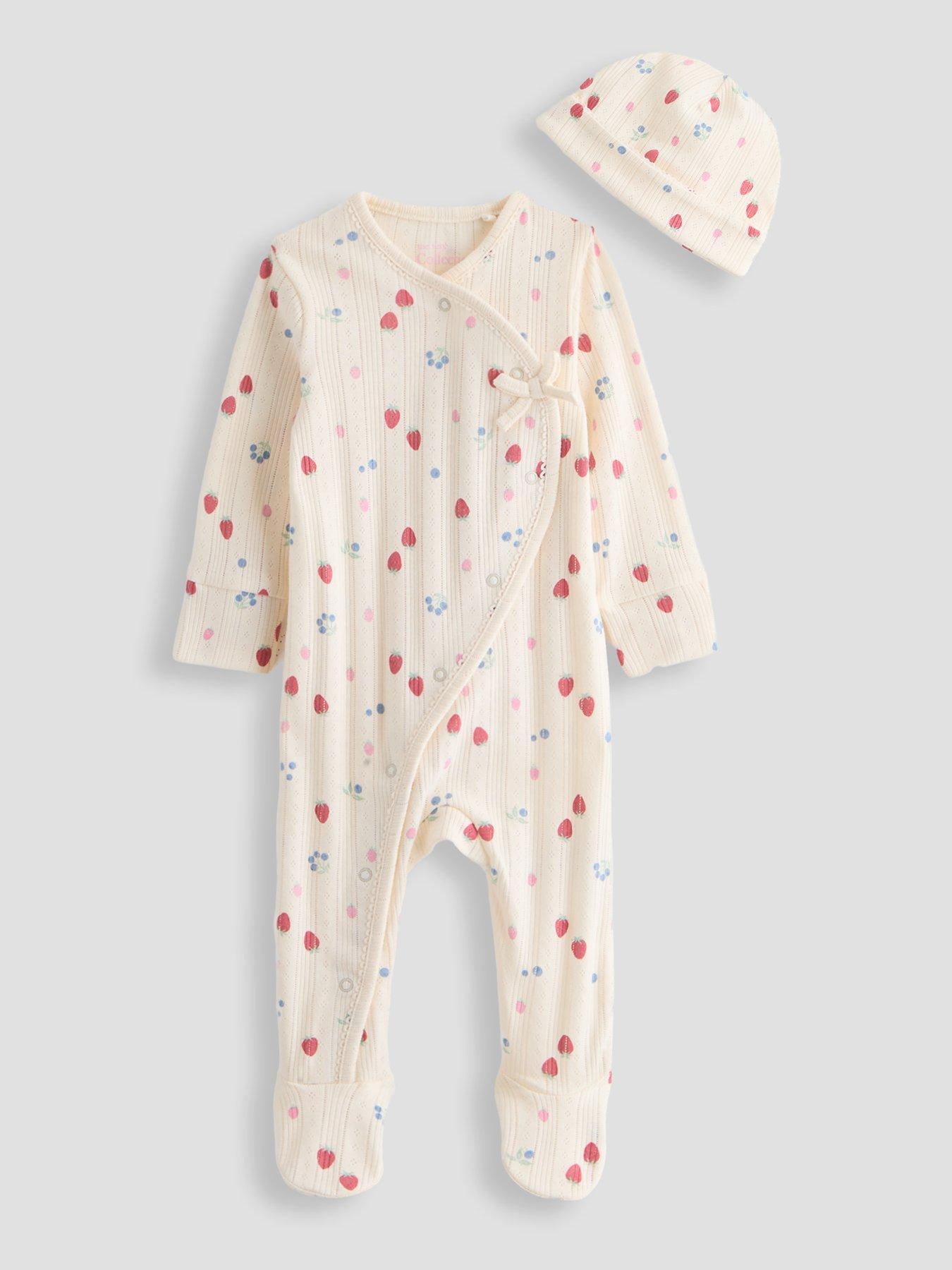 Image 1 of 5 of The Very Collection Pointelle Print Body Suit and Hat Set - Cream