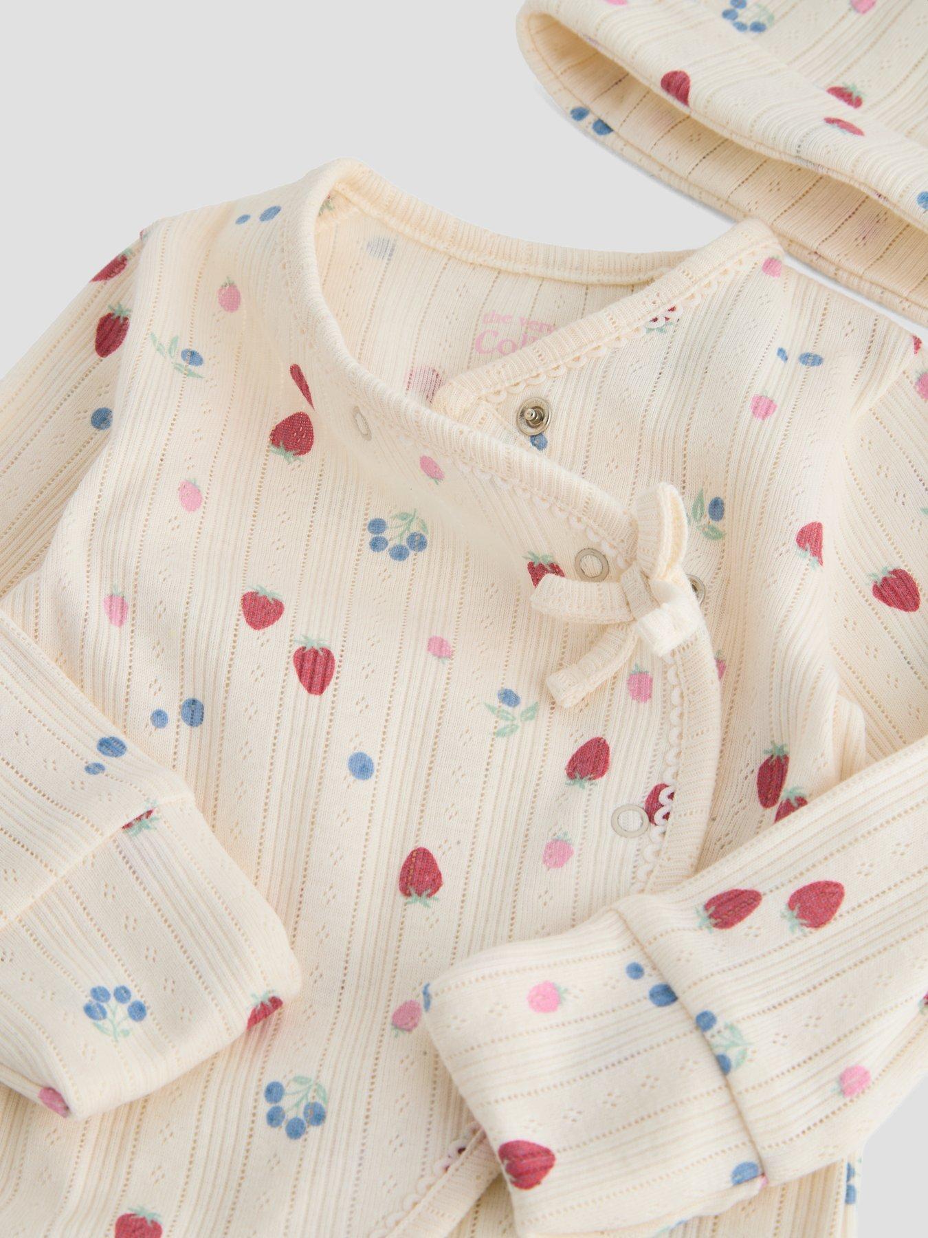 Image 4 of 5 of The Very Collection Pointelle Print Body Suit and Hat Set - Cream