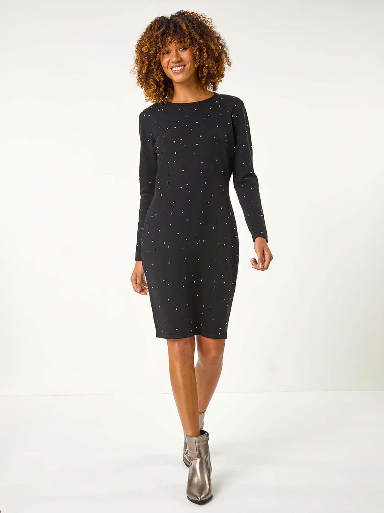 roman-hotfix-embellished-knitted-dress-black