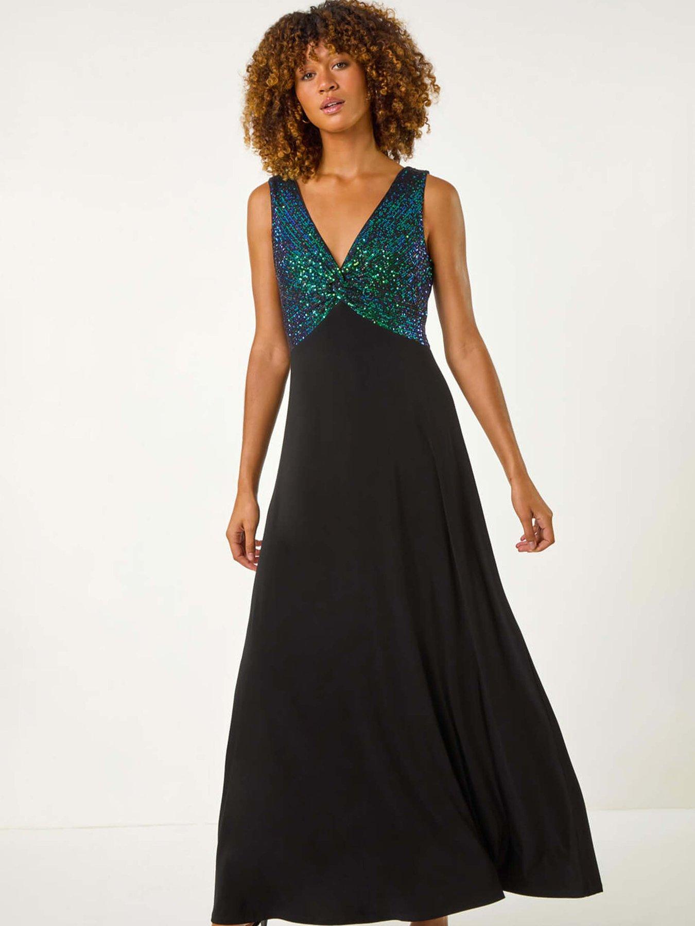 roman-contrast-sequin-bodice-maxi-dress-greenback