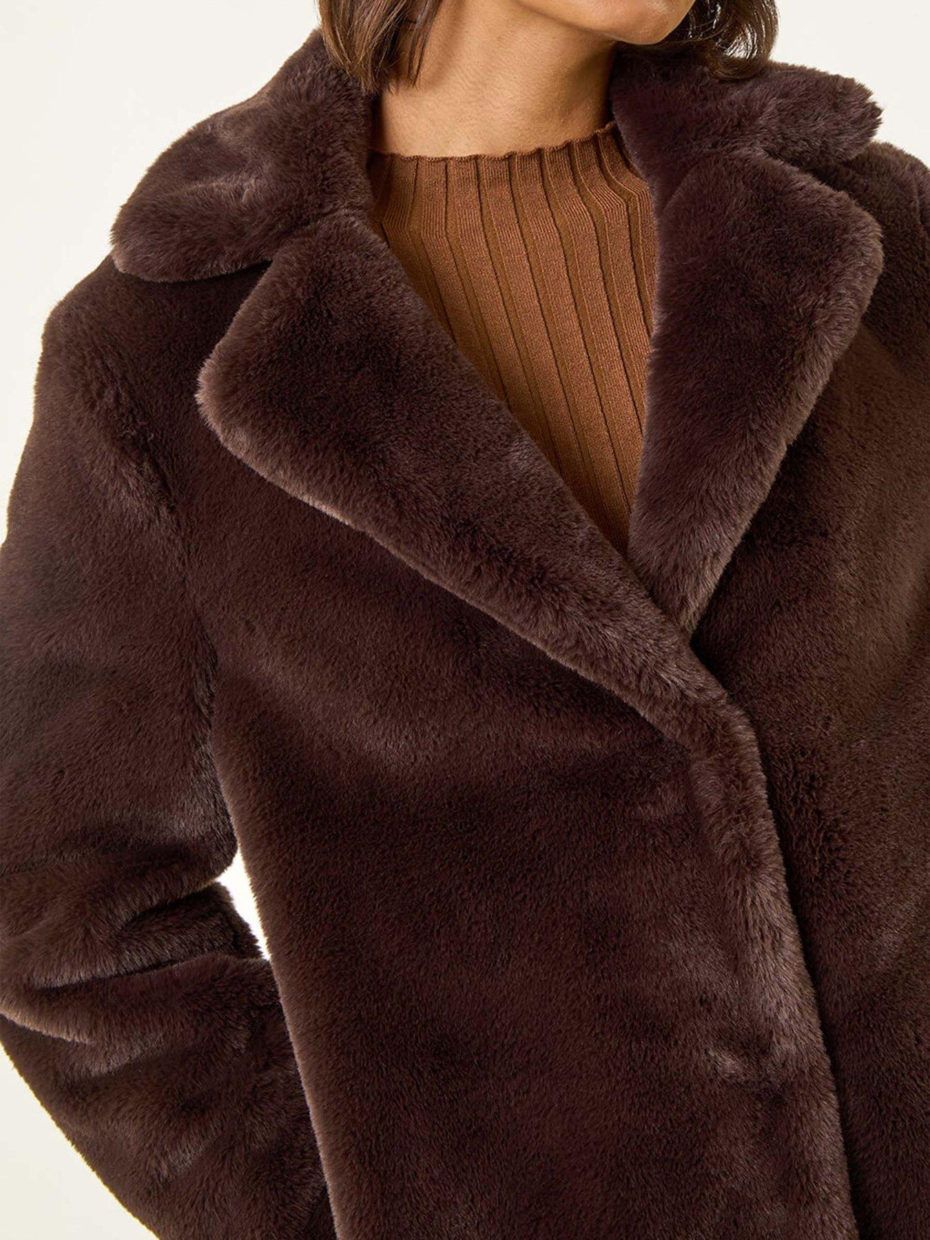 roman-faux-fur-longline-coat-chocolatedetail