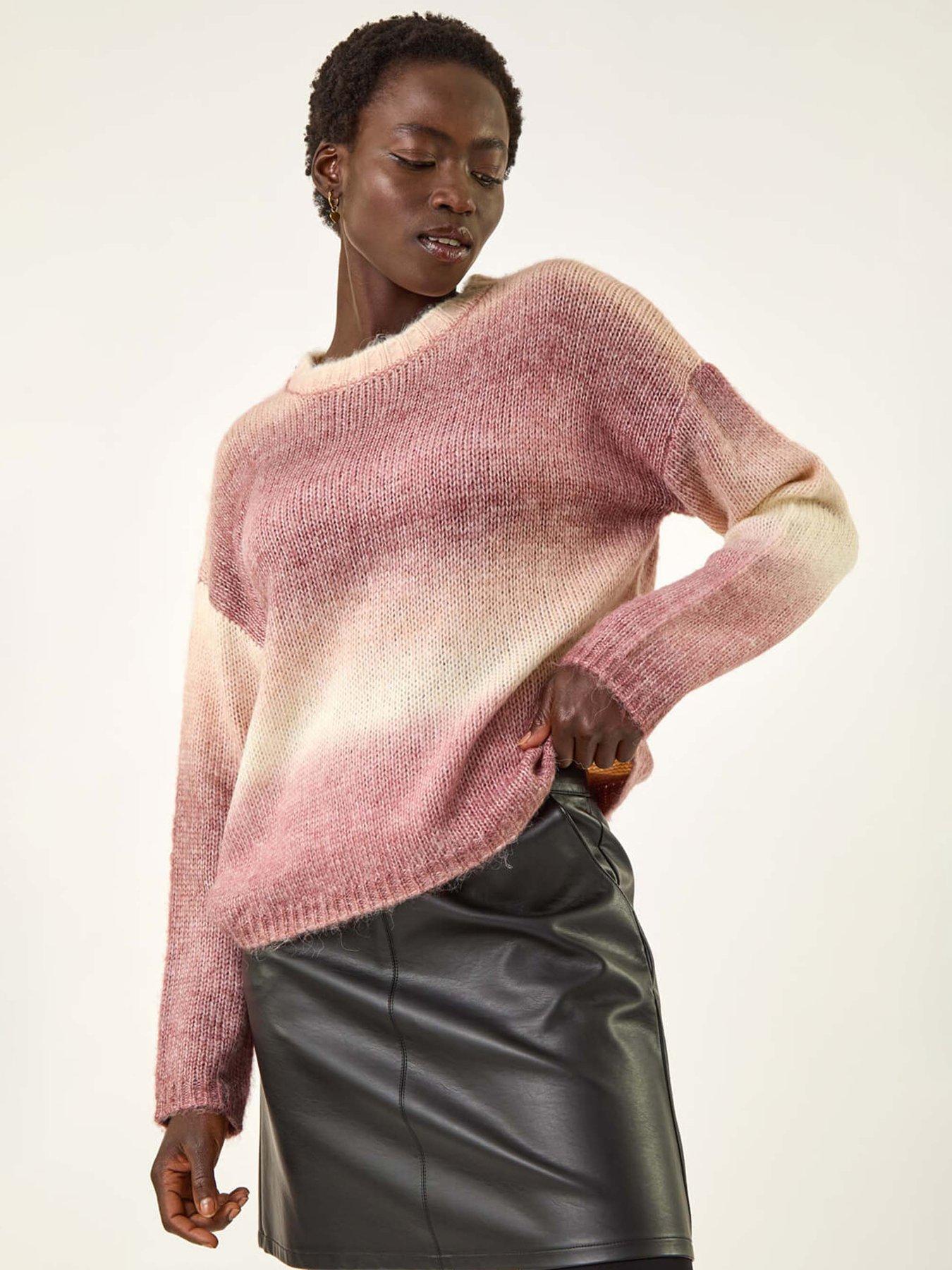 Roman Space Dye Stripe Knit Jumper - Mauve