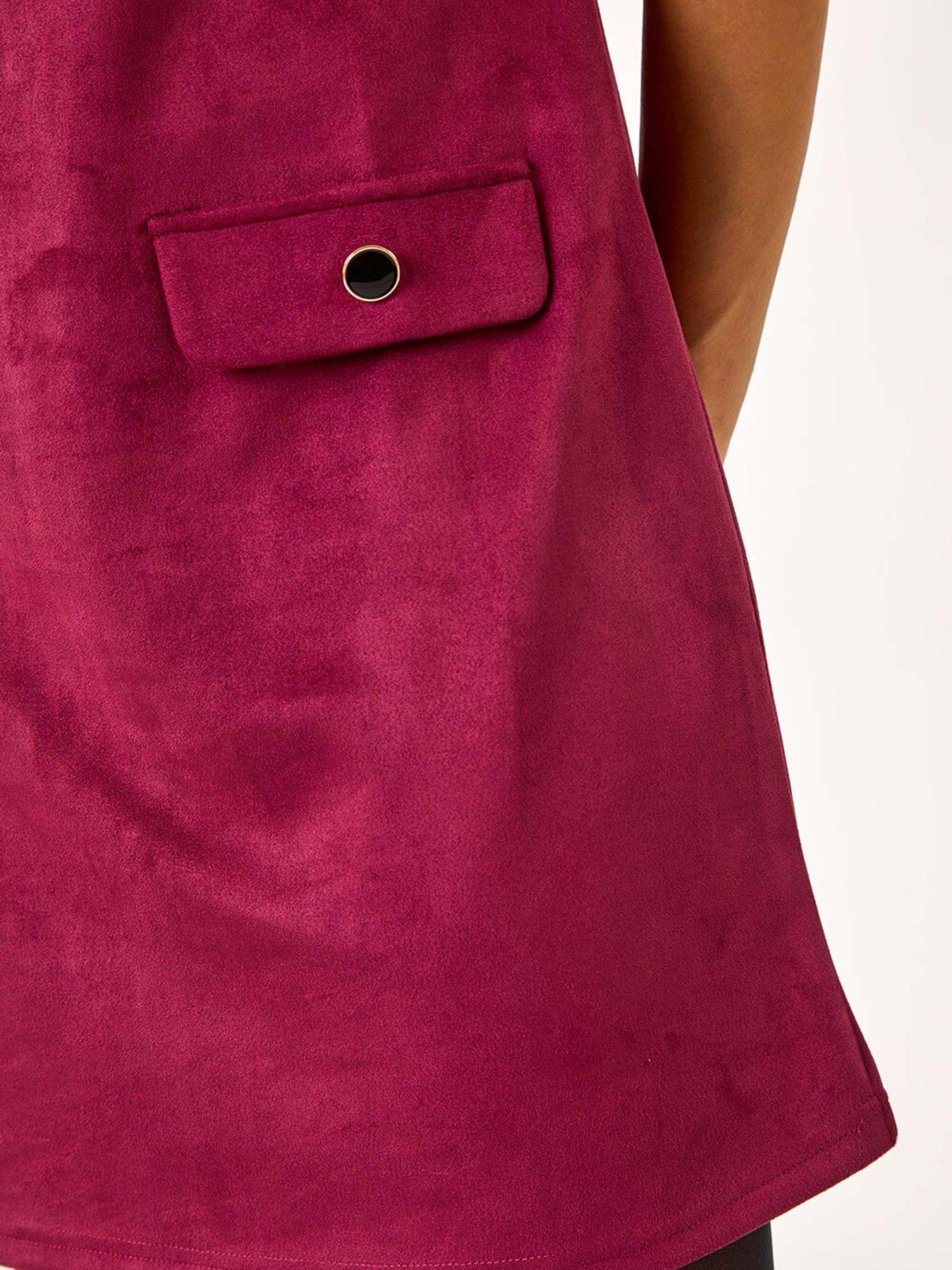roman-suedette-button-shift-stretch-dress-winedetail