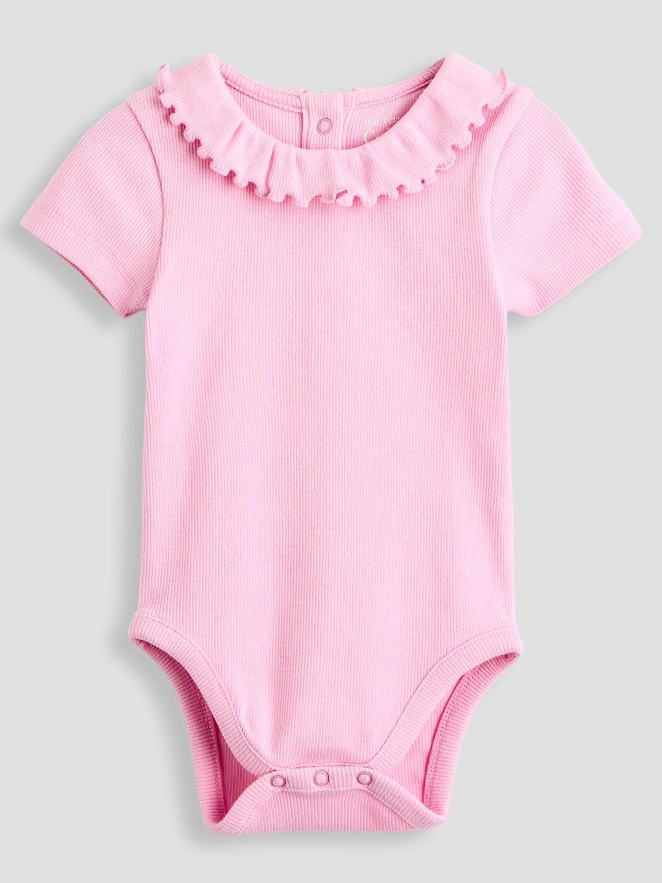 Image 2 of 5 of The Very Collection Frill Collar Bodysuit 2 Pack - Pink/Yellow