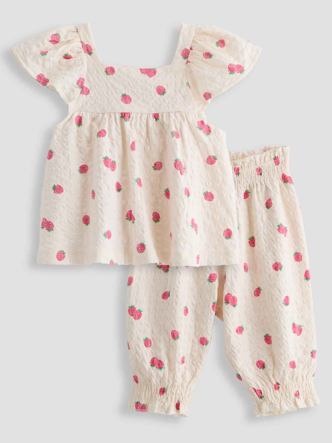 The Very Collection Raspberry Print Frill Sleeve Top and Balloon Pants 2 Part Set  - Pink