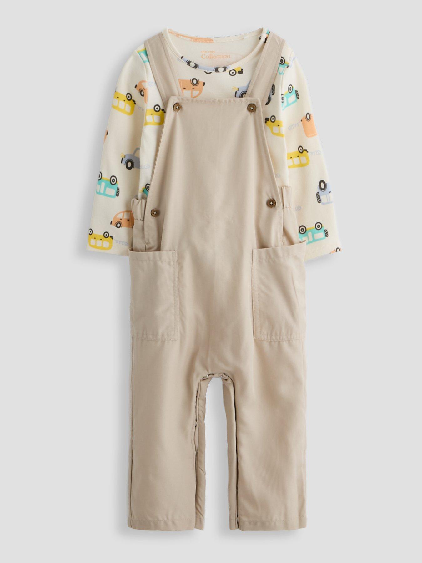 the-very-collection-transport-print-long-sleeve-tshirt-and-dungaree-set-cream