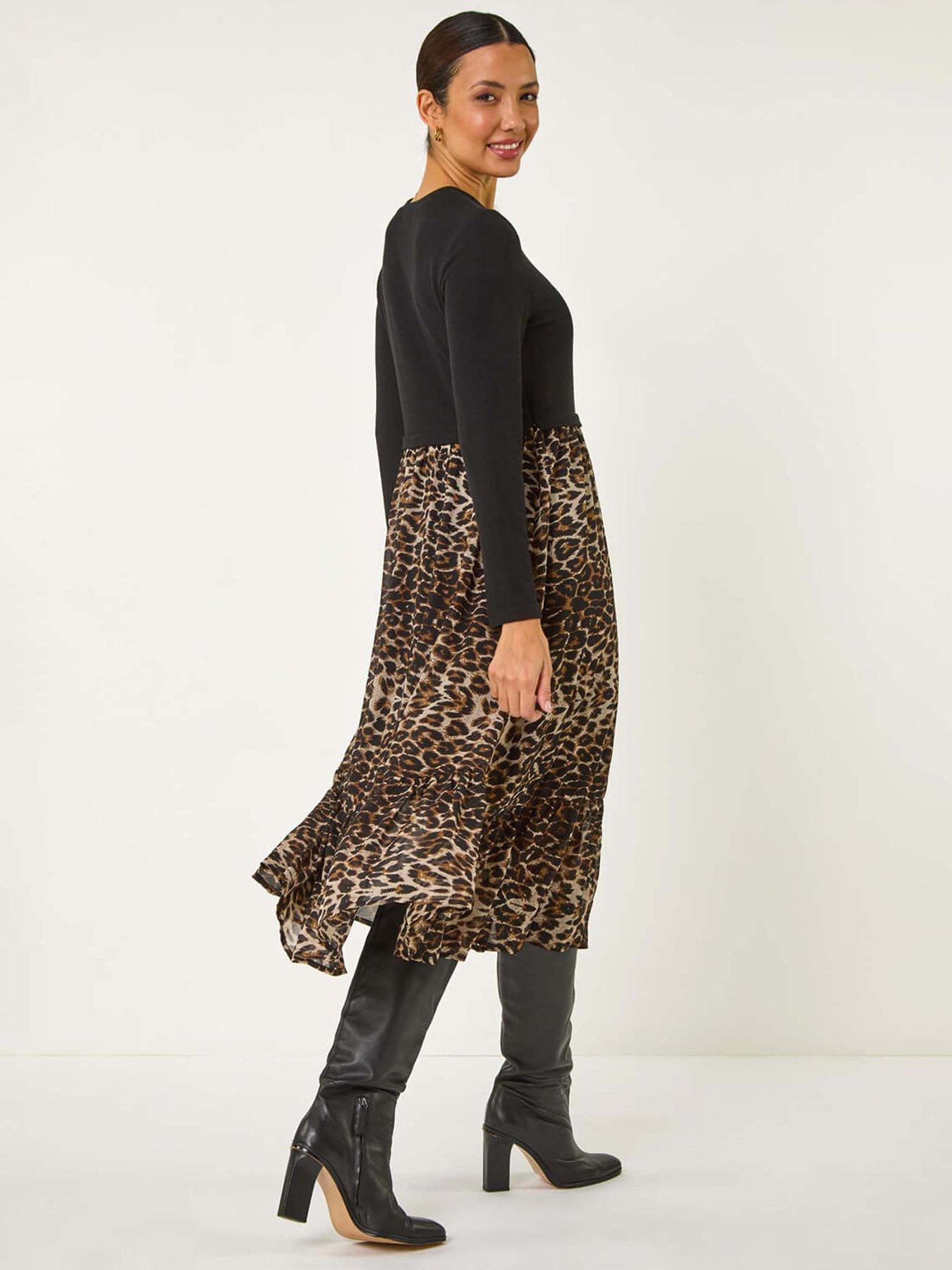 roman-2-in-1-animal-print-stretch-midi-dress-beigestillFront