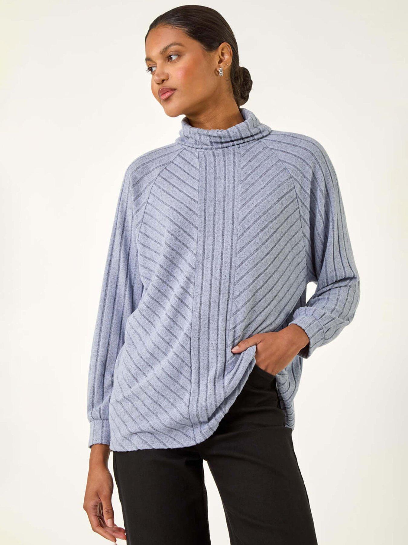 roman-textured-stripe-cowl-neck-top-light-bluefront
