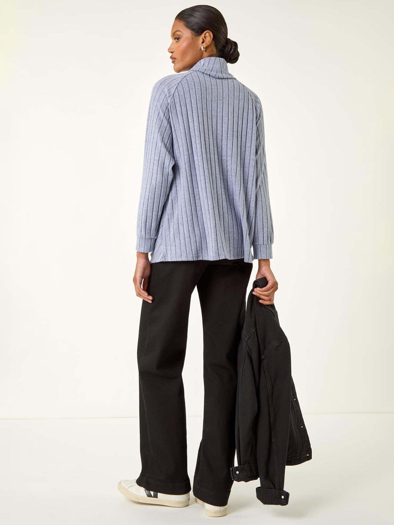 roman-textured-stripe-cowl-neck-top-light-bluestillFront