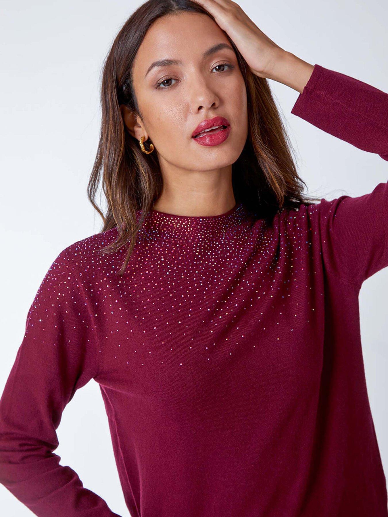 roman-diamante-long-sleeve-jumper-bordeauxoutfit