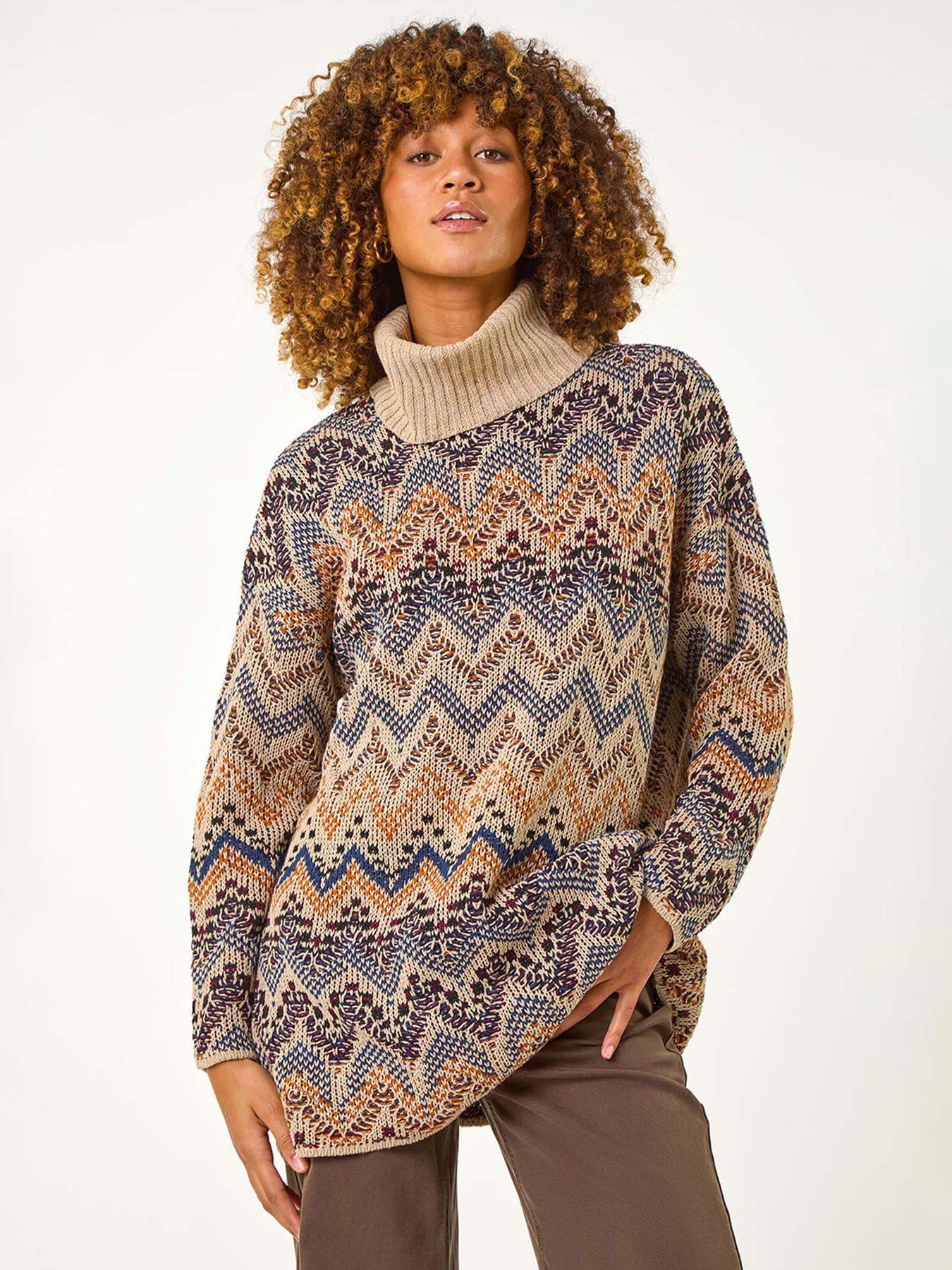 roman-jacquard-pattern-turtle-neck-knit-jumper-multi