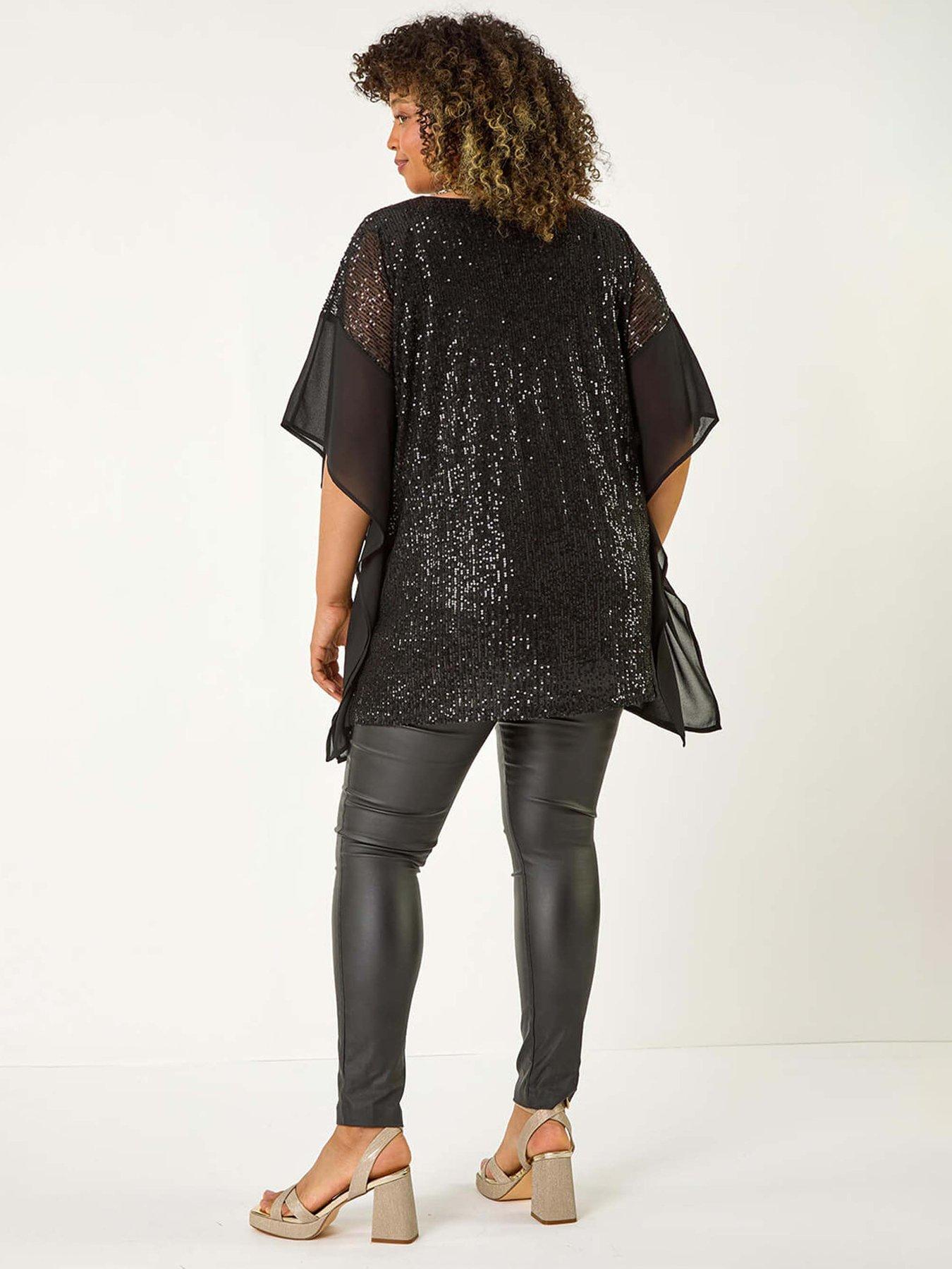 roman-curve-full-sequin-chiffon-overlay-top-blackstillFront