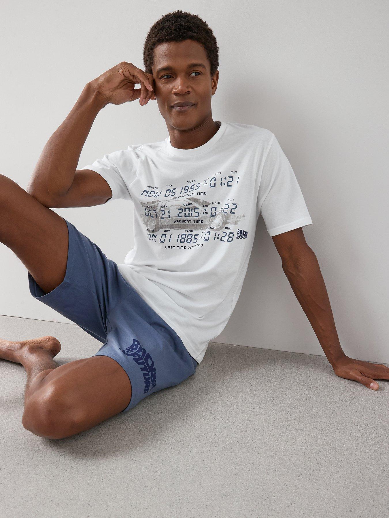 Image 6 of 7 of The Very Collection Back To Future Short Pyjama Set - Navy
