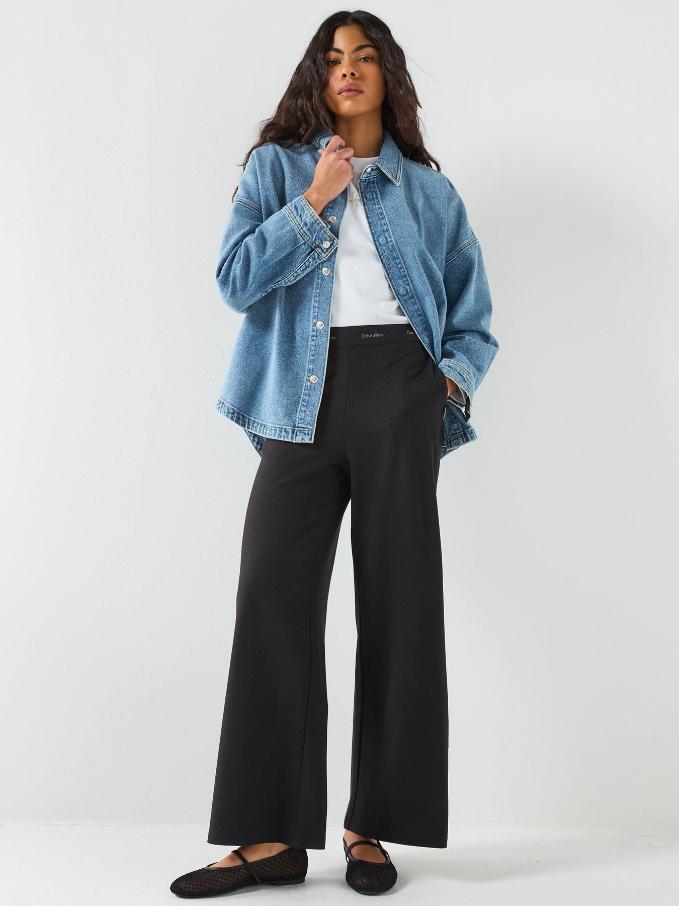 Image 3 of 5 of Calvin Klein Jeans Ponte Logo Trousers - Black