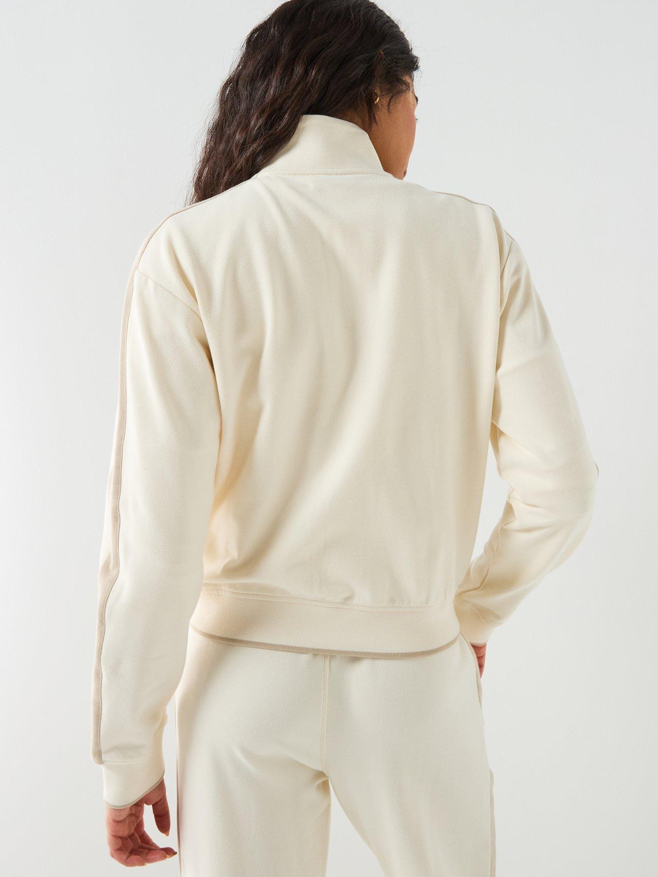 Image 2 of 6 of Calvin Klein Jeans Stretch Terry Track Jacket - White
