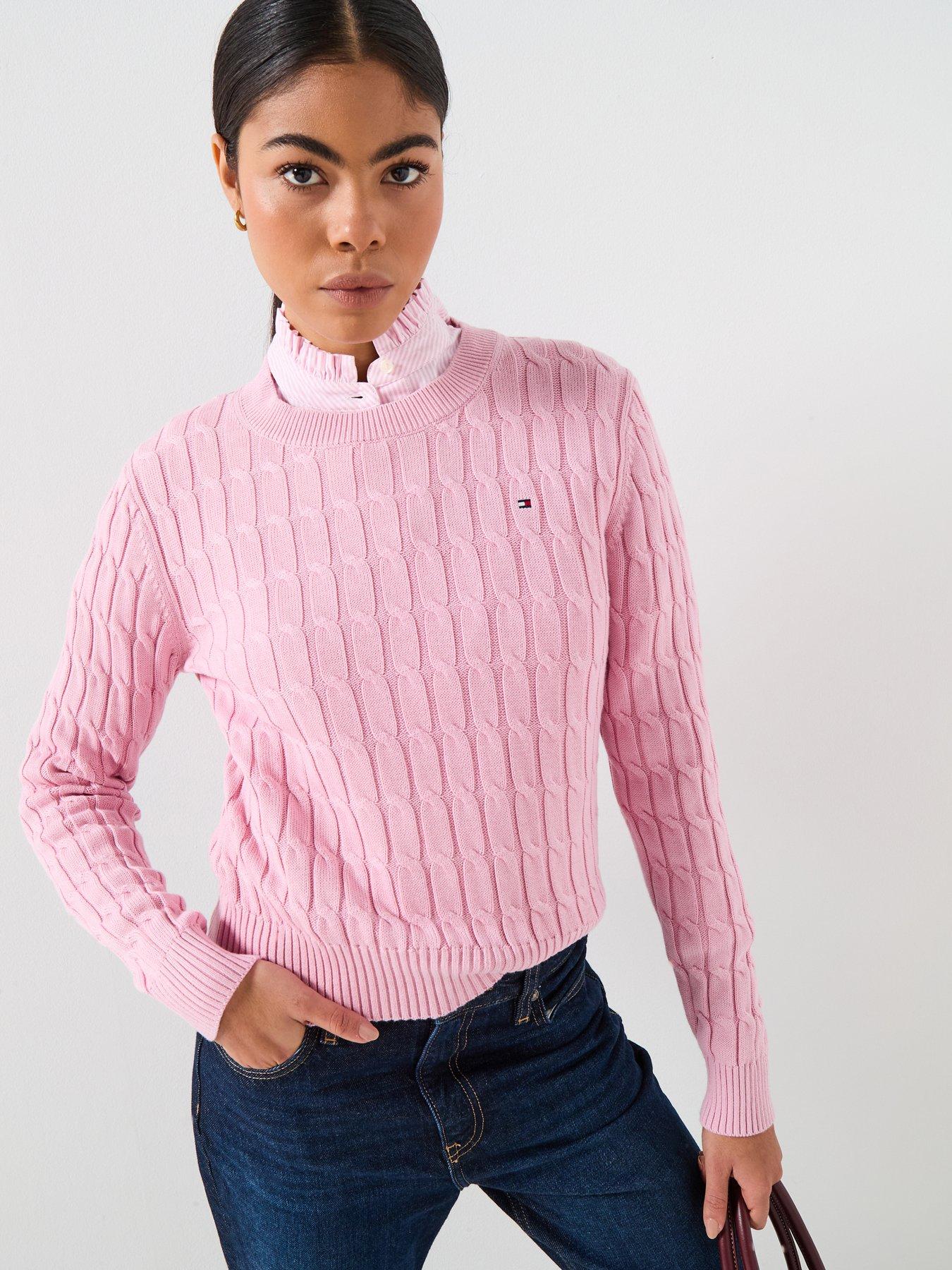 Tommy Hilfiger Cable Knit Long Sleeve Jumper - Bonita - Pink
