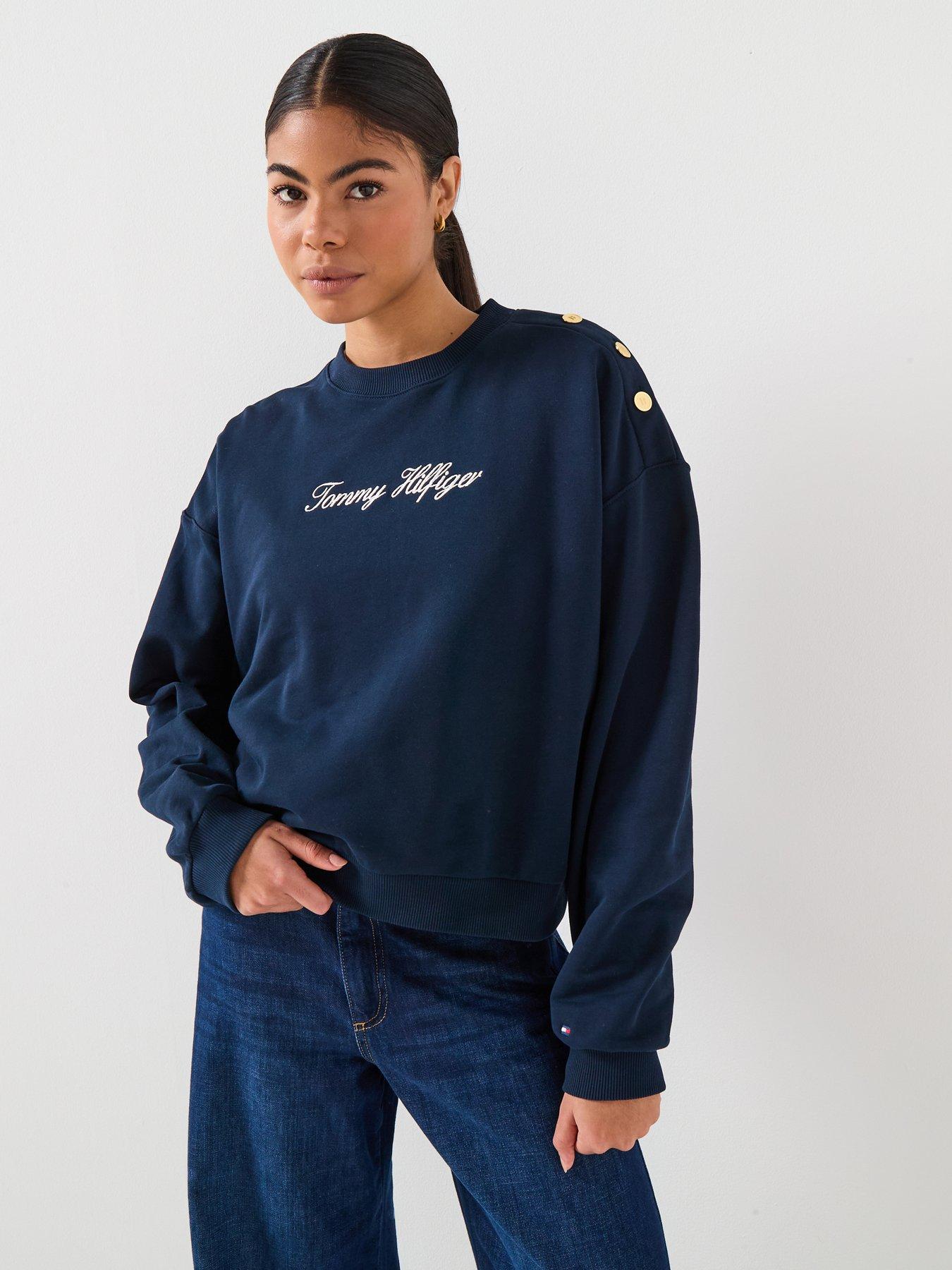 Tommy Hilfiger Gold Button Detailed Sweatshirt - Dark Night Navy