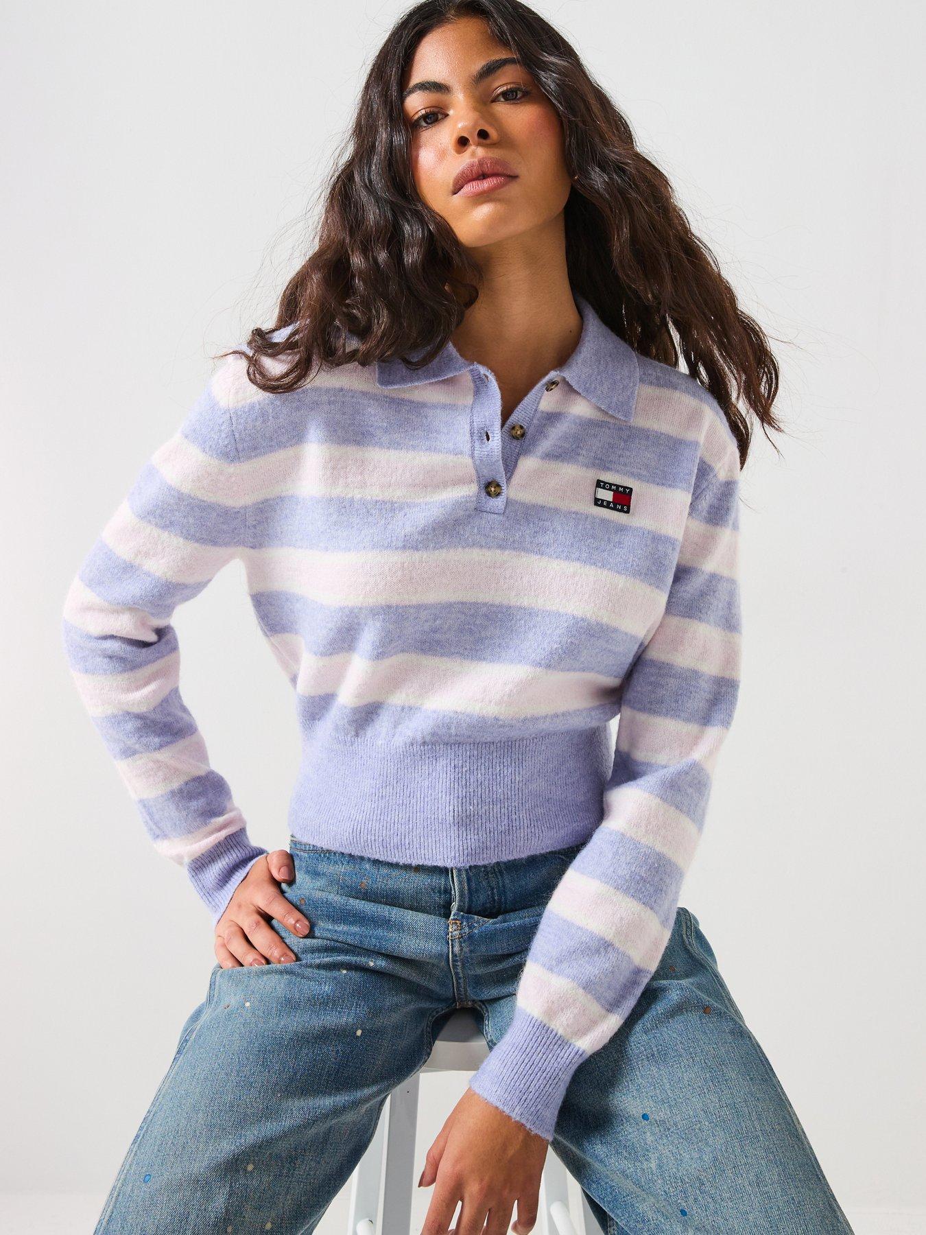 Tommy Jeans Fluffy Polo Sweater - Multi Stripe