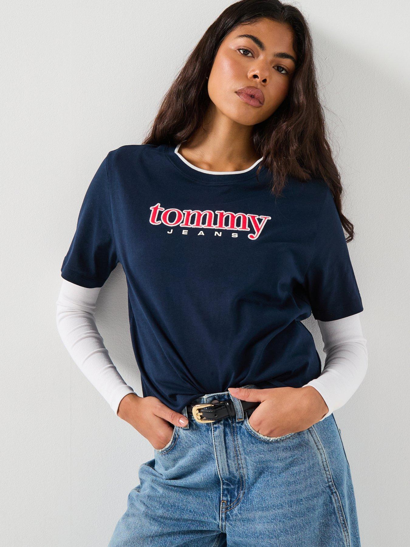 tommy-jeans-applique-short-sleeve-t-shirt-dark-night-navy-blue
