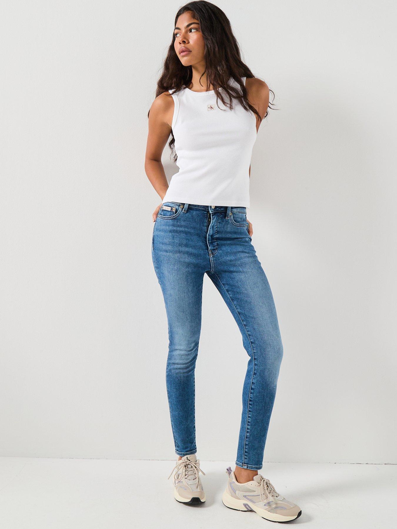 Image 3 of 6 of Calvin Klein Jeans Woven Ribbed T-shirt - Brilliant White