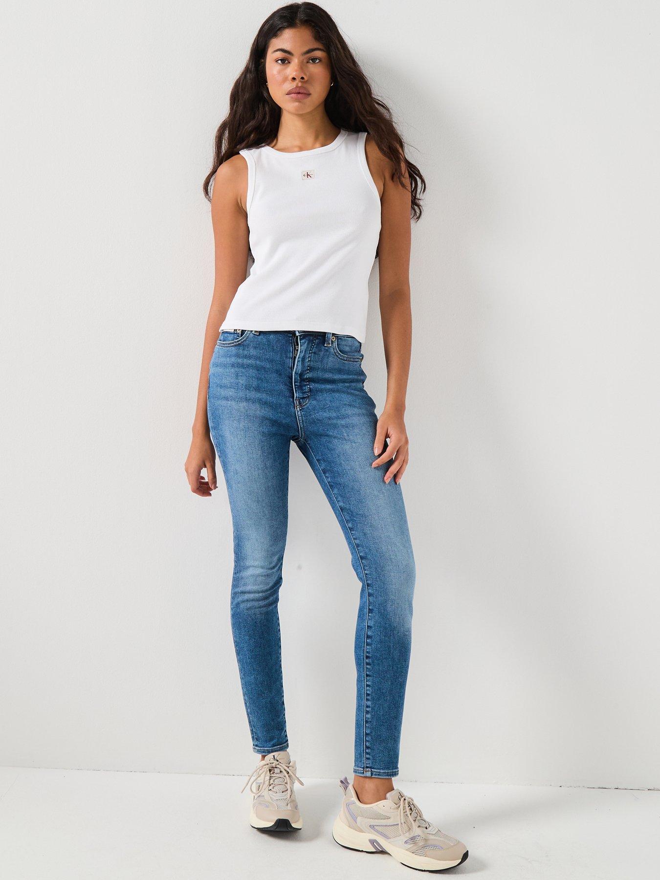 Image 6 of 6 of Calvin Klein Jeans Woven Ribbed T-shirt - Brilliant White