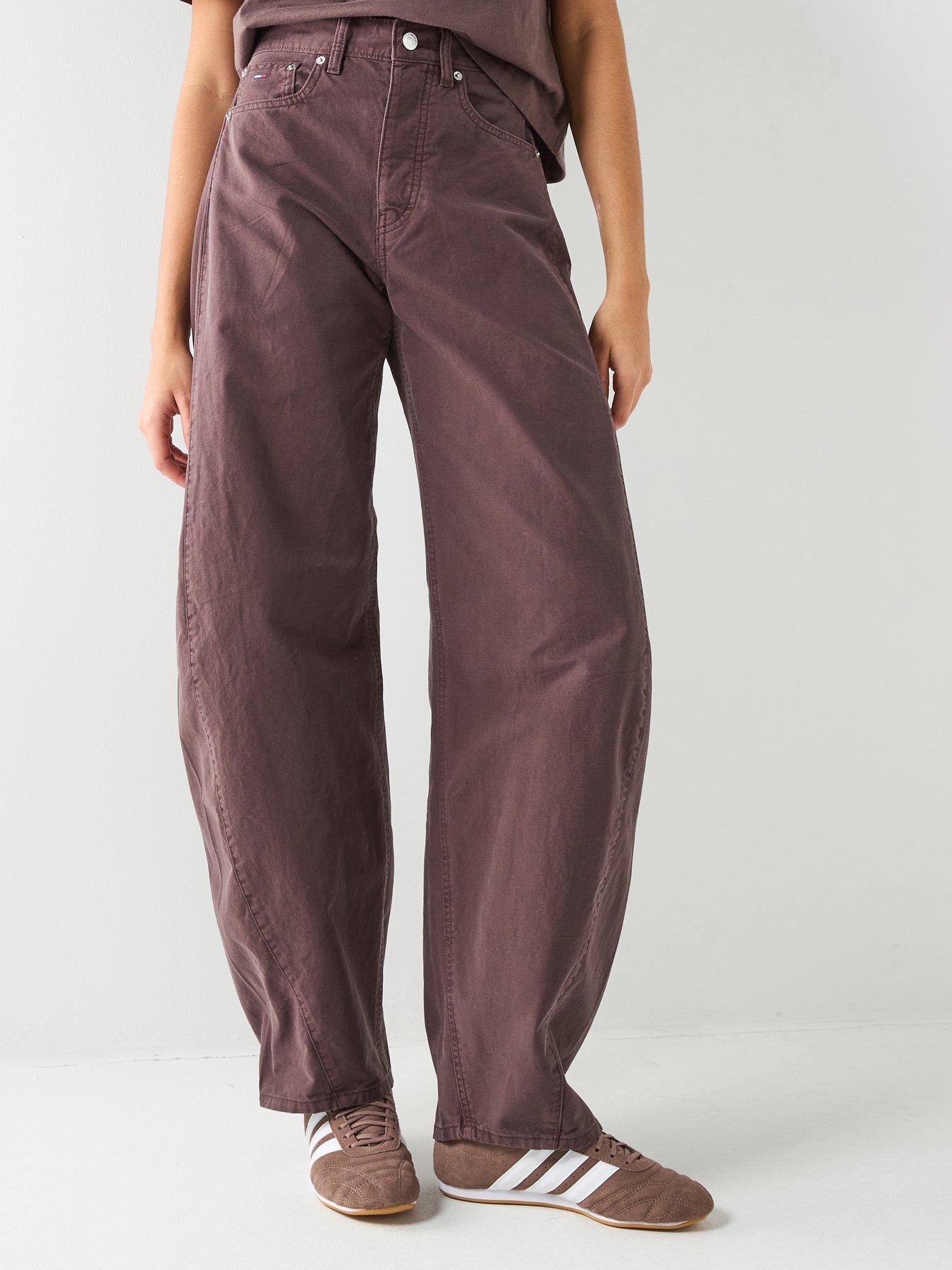Tommy Jeans Ella Mid Rise Barrel Trouser Jeans - Walnut