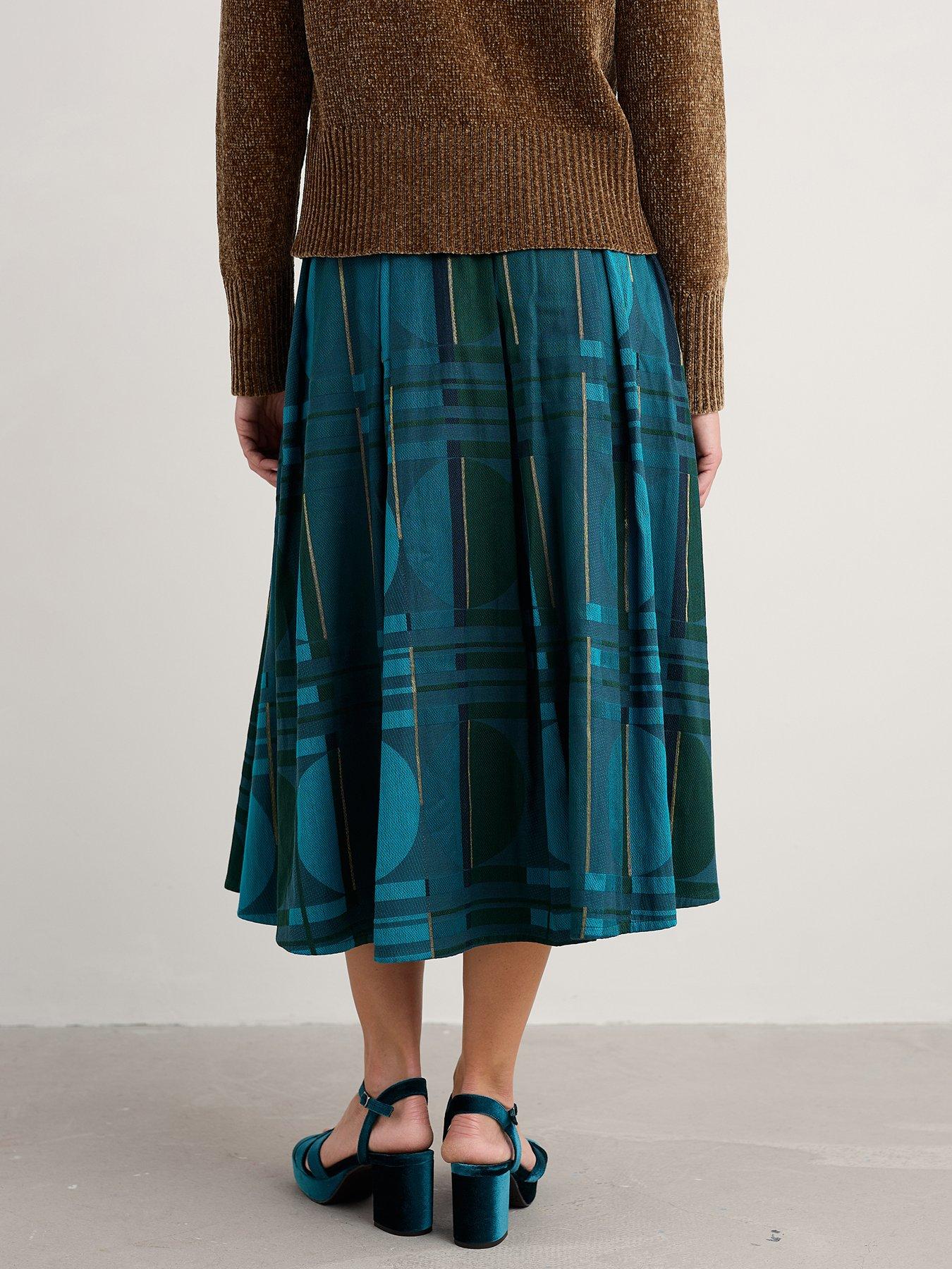 Image 2 of 5 of Seasalt Cornwall Interweaving Jacquard Skirt - Blue