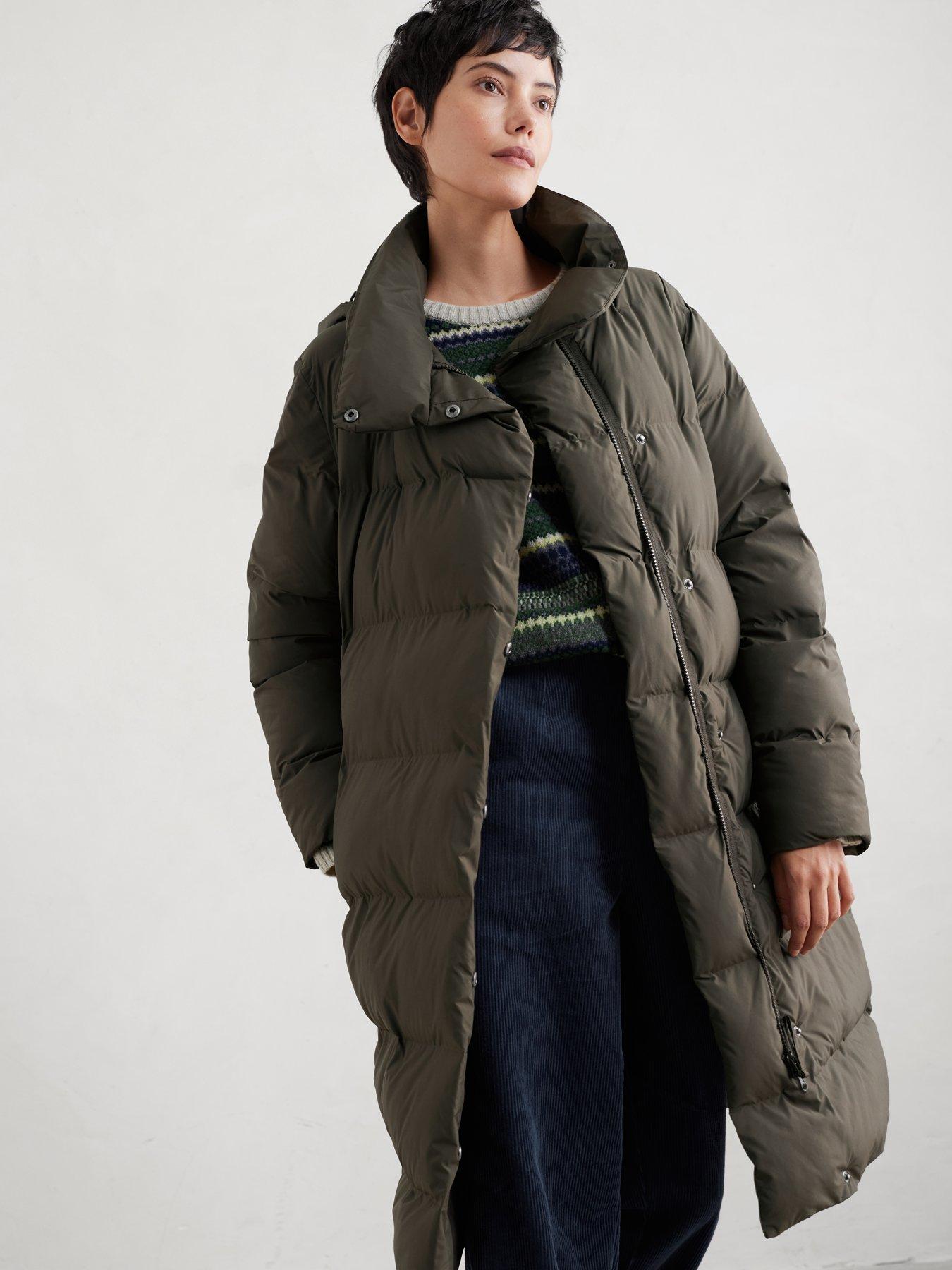 Seasalt Cornwall Hollywell Bay Coat - Khaki