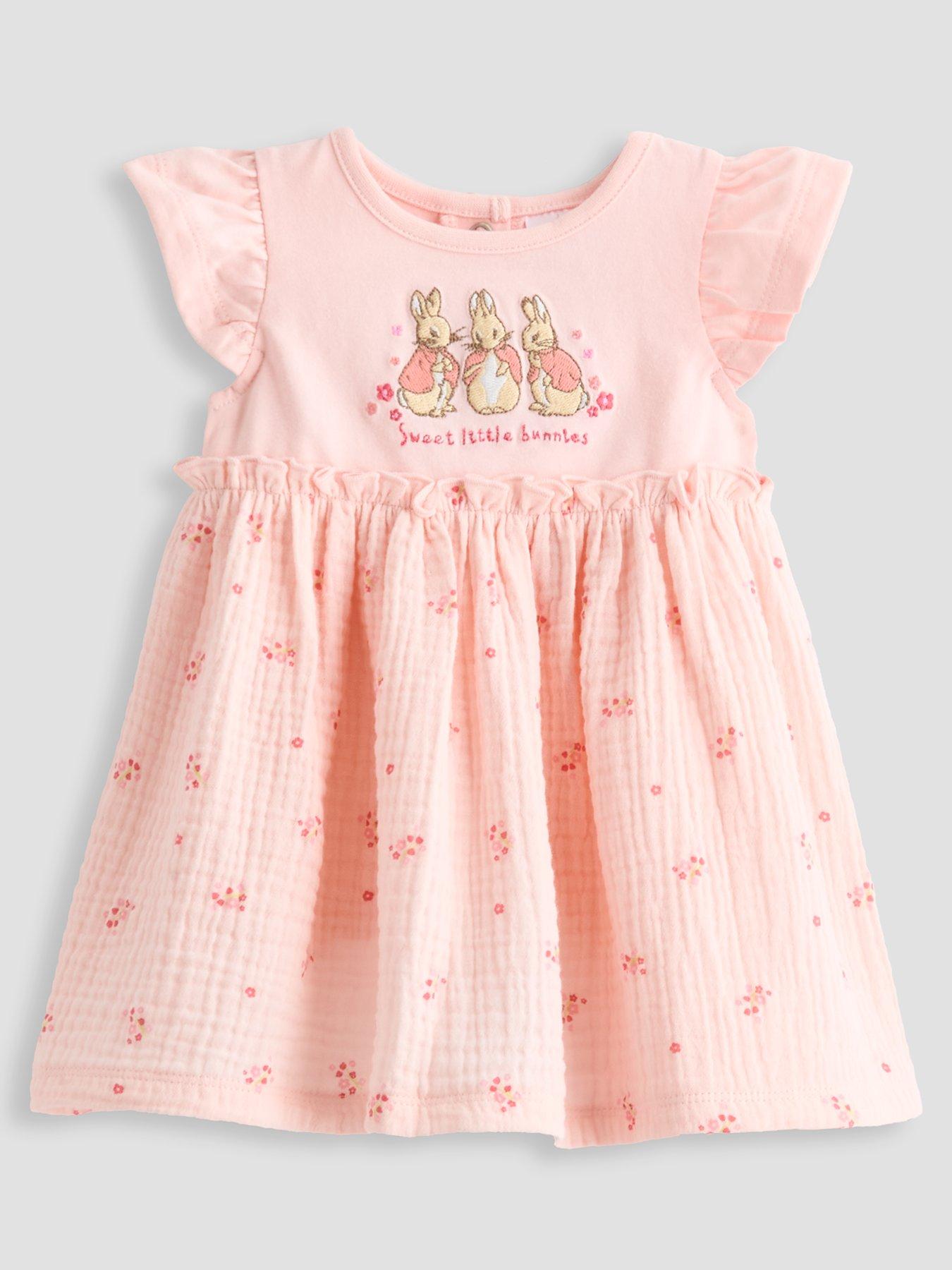 the-very-collection-peter-rabbit-frill-sleeve-woven-dress-pinkfront