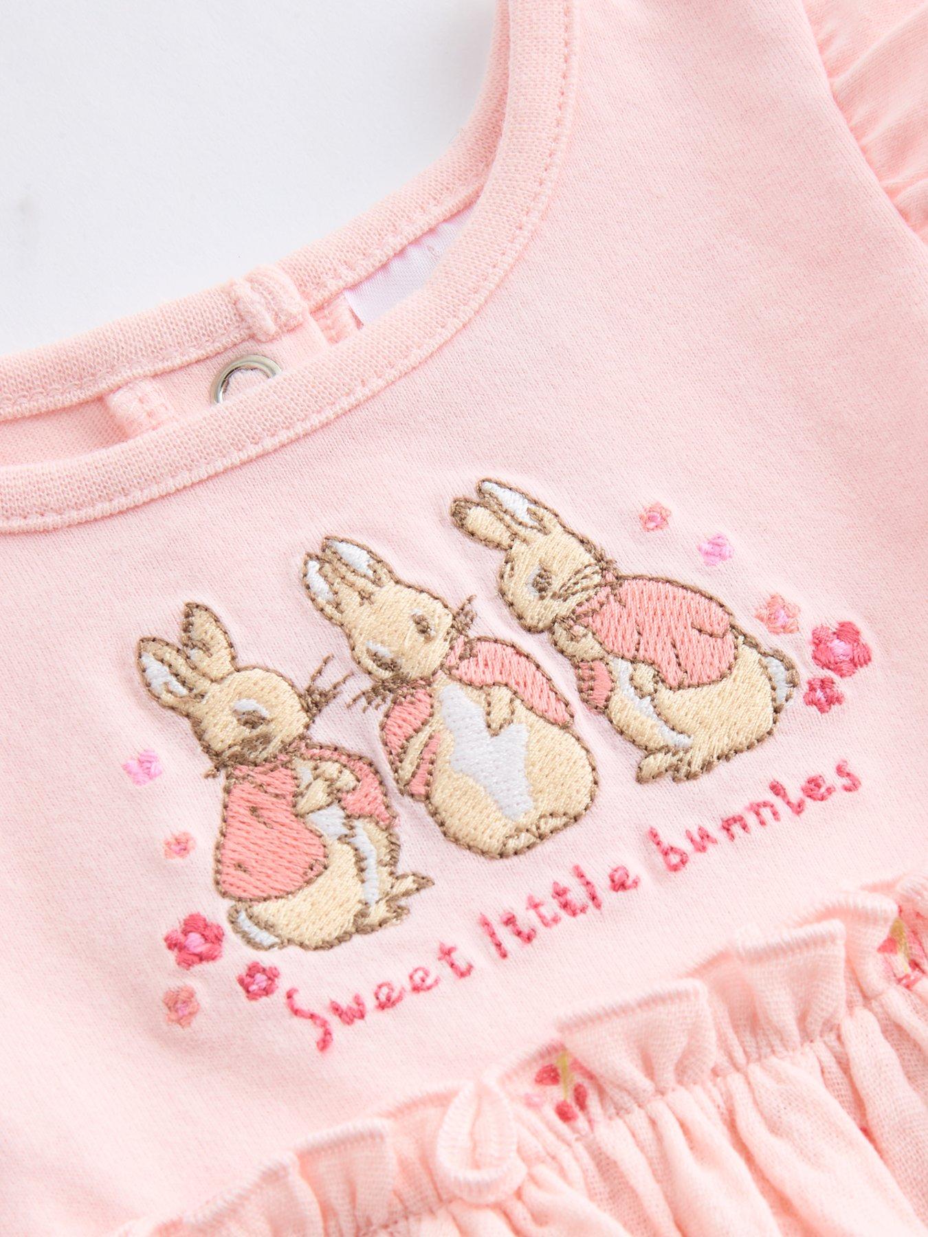 the-very-collection-peter-rabbit-frill-sleeve-woven-dress-pinkoutfit