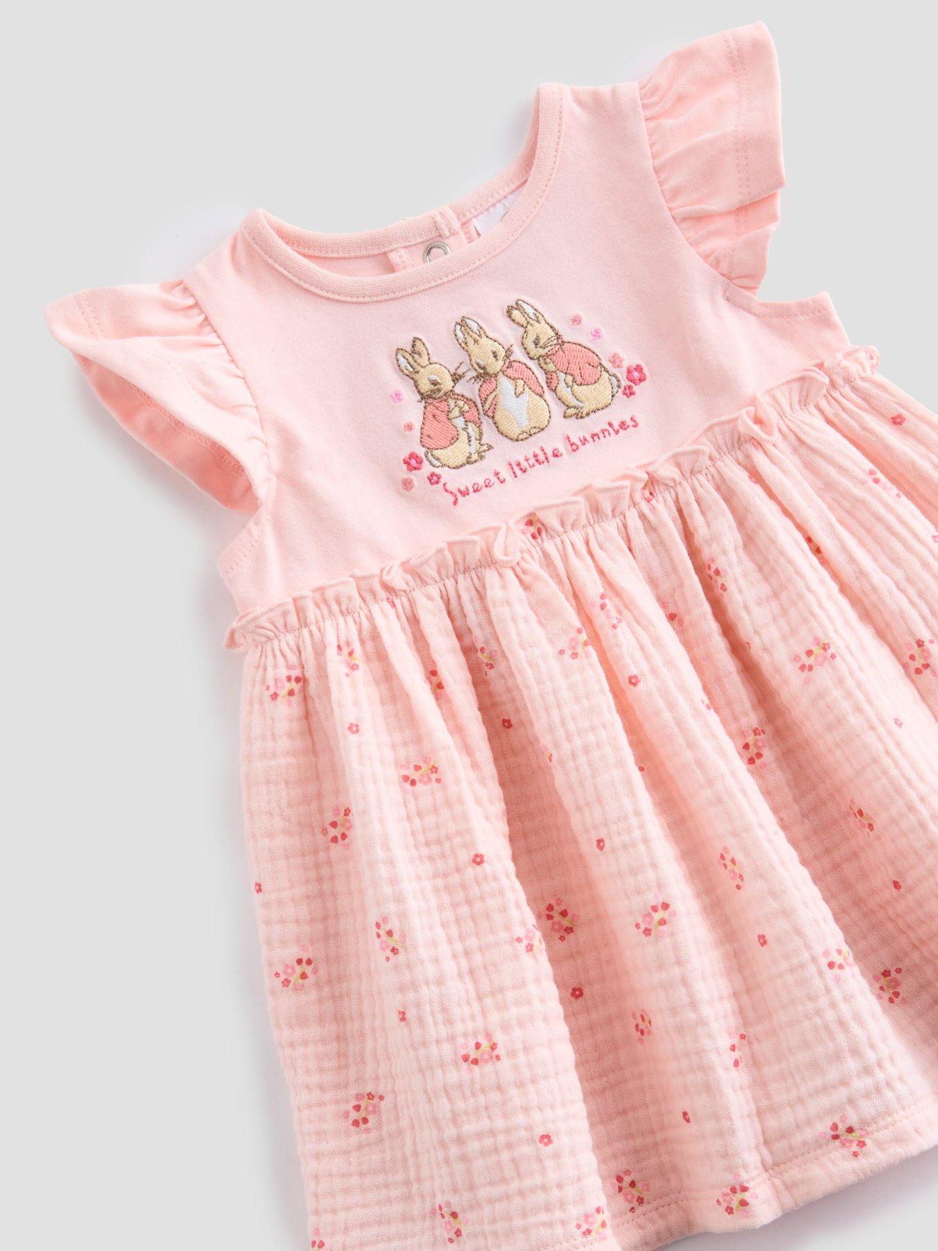 the-very-collection-peter-rabbit-frill-sleeve-woven-dress-pinkdetail