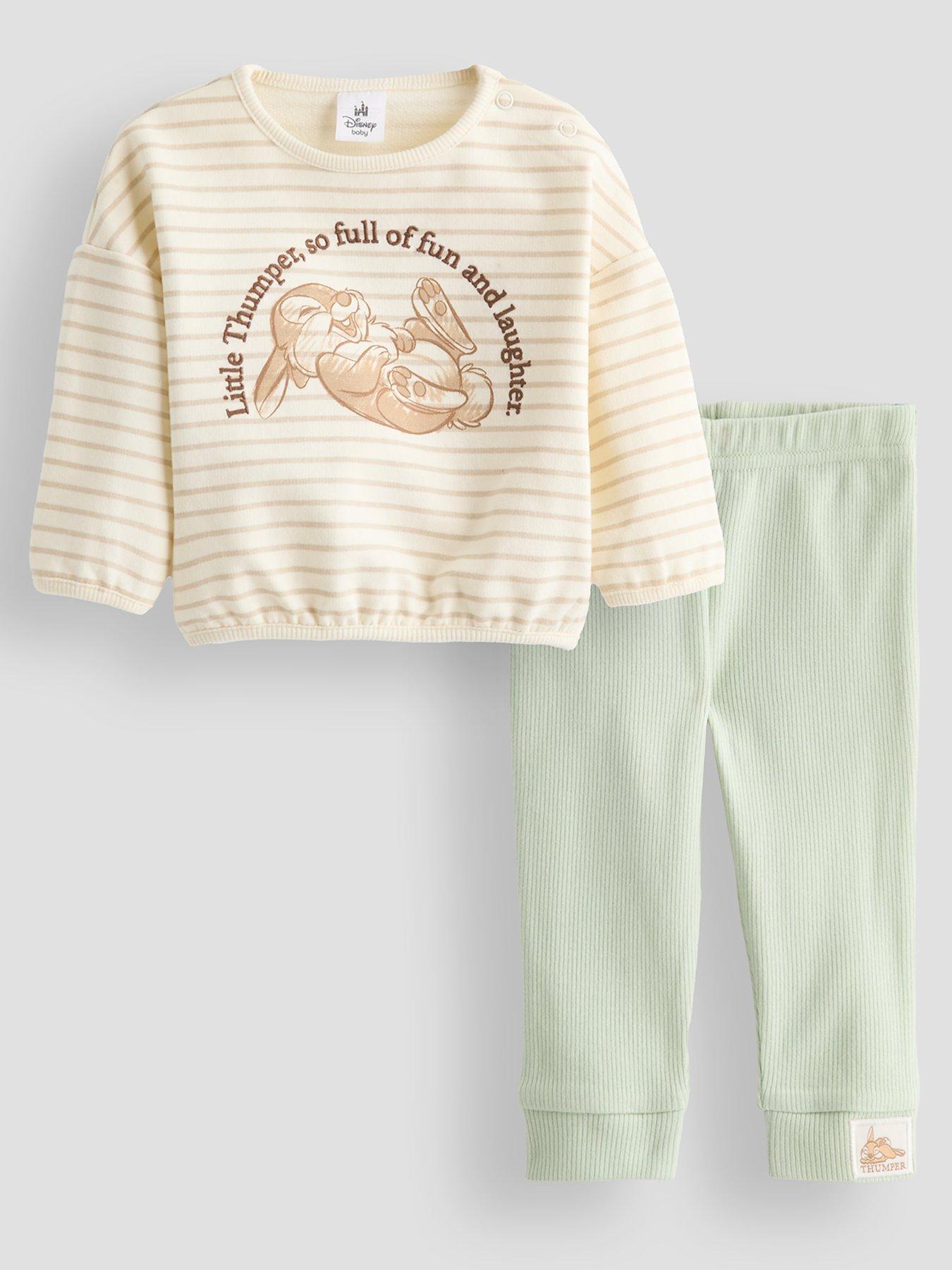 The Very Collection Thumper Stripe Sweatshirt And Rib Legging Set - Green