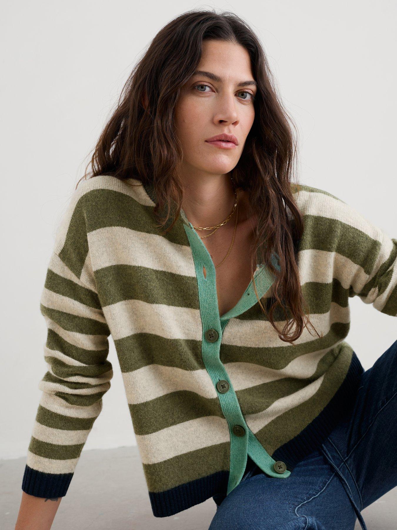 Image 1 of 5 of Seasalt Cornwall Striped Knit Cardigan - Multi