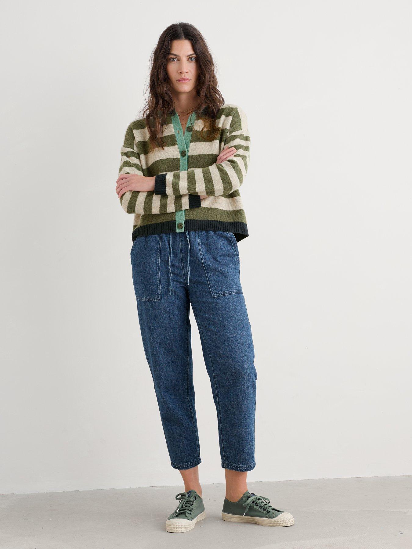 Image 3 of 5 of Seasalt Cornwall Striped Knit Cardigan - Multi