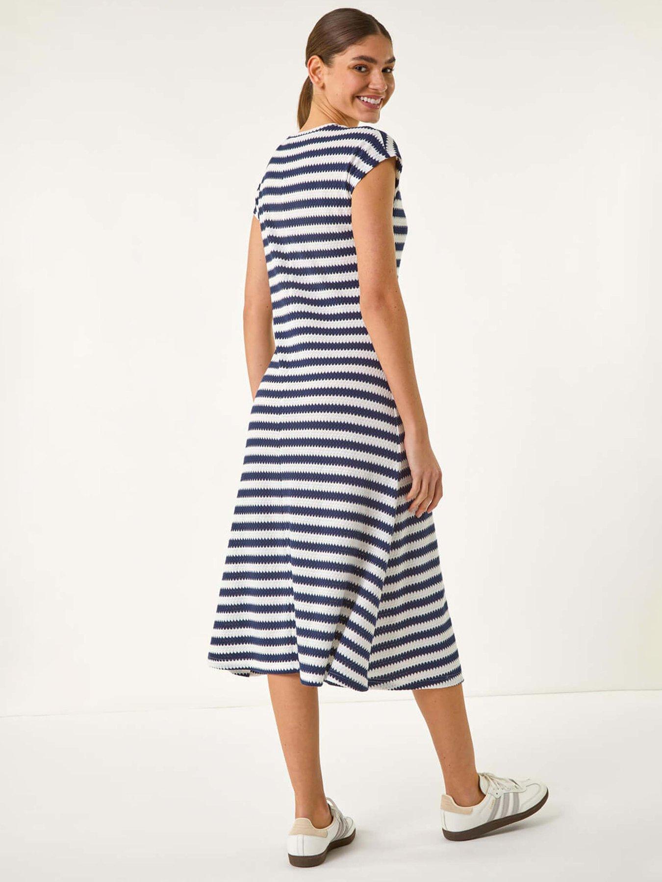 roman-stripe-crochet-midi-dress-navystillFront