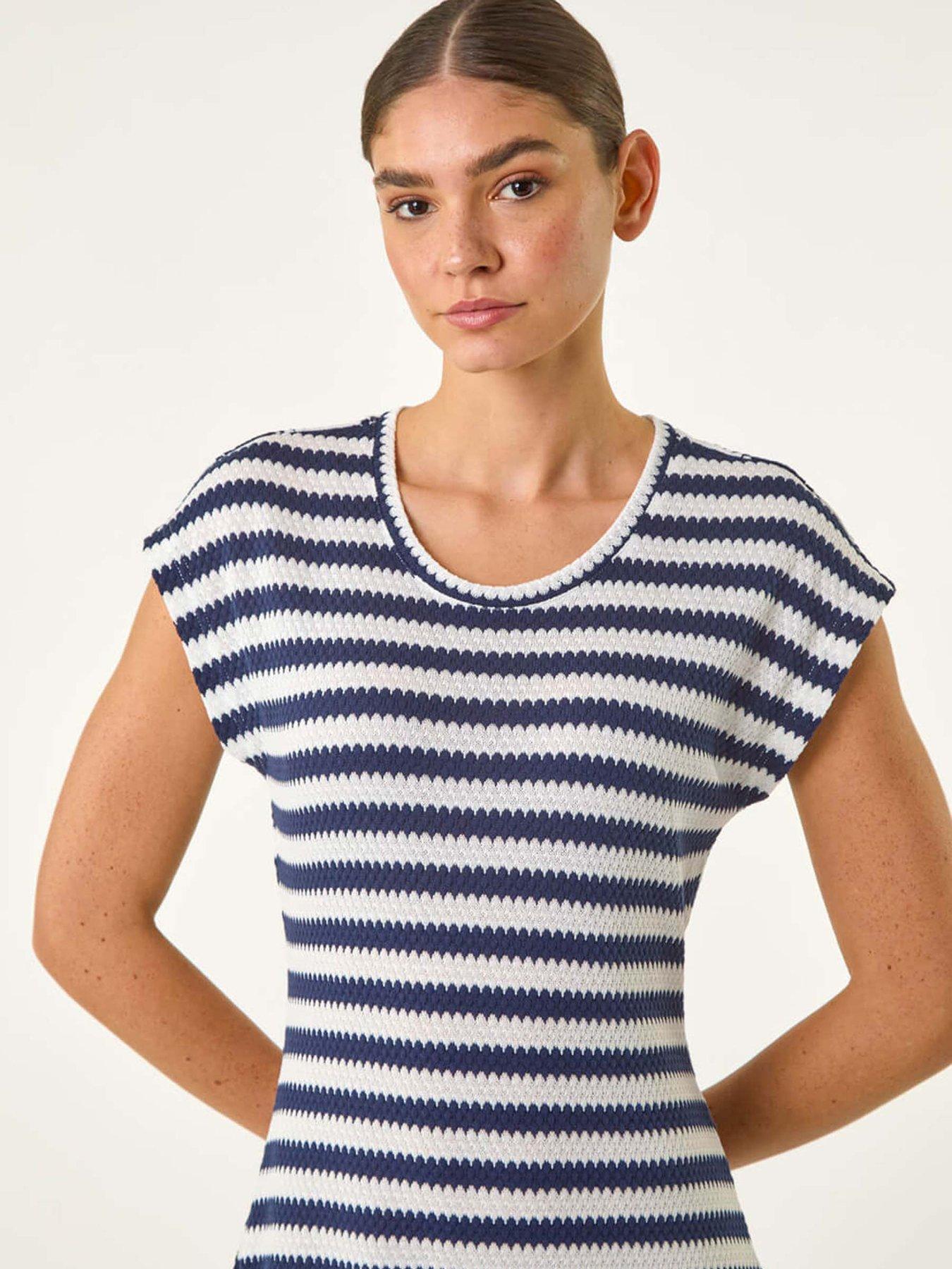 roman-stripe-crochet-midi-dress-navydetail