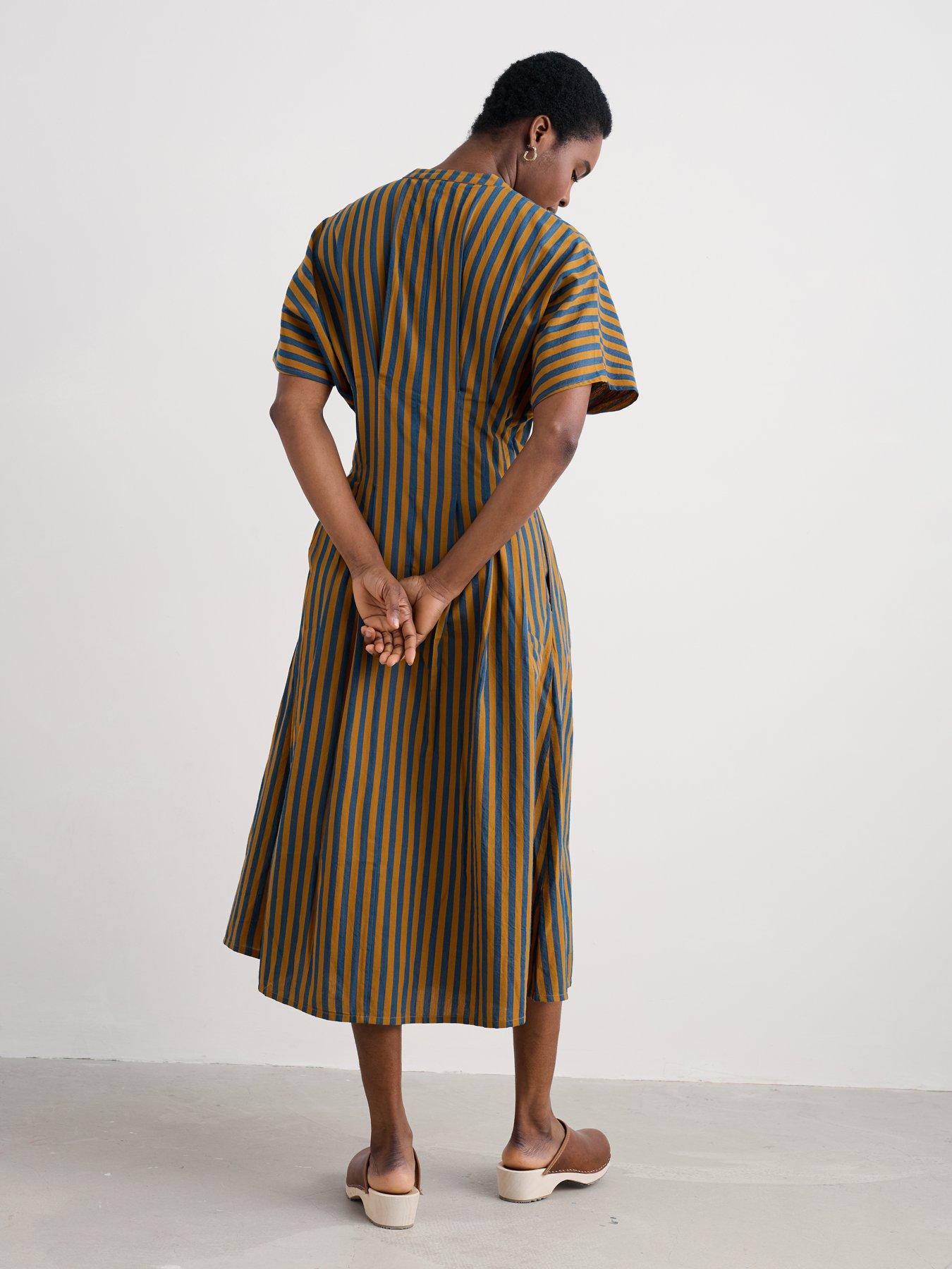 seasalt-cornwall-lamorna-dress-mini-scallion-basket-stripe-greenstillFront
