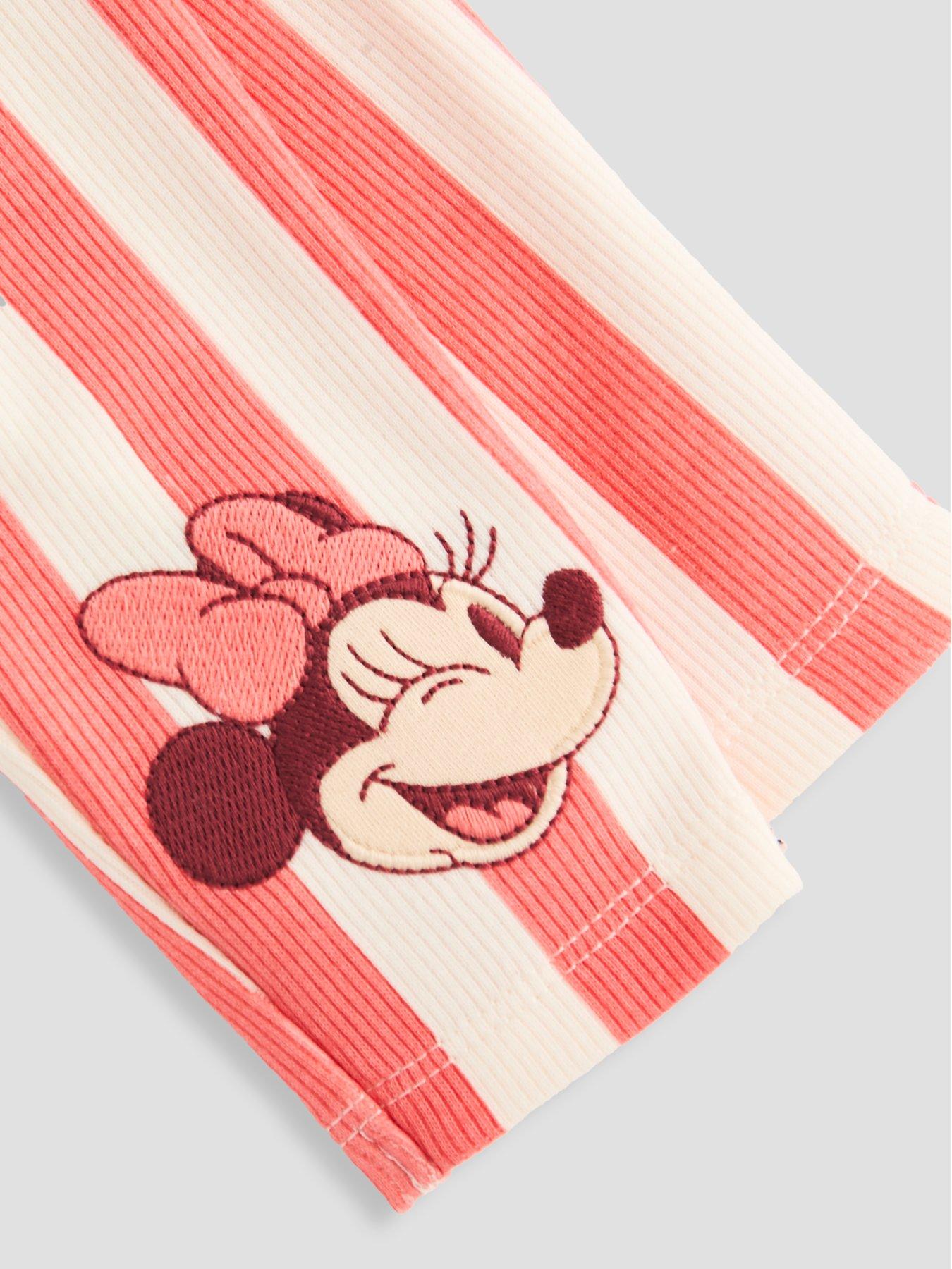 Image 5 of 5 of The Very Collection Minnie Mouse Sweatshirt And Stripe Rib Legging Set - Pink