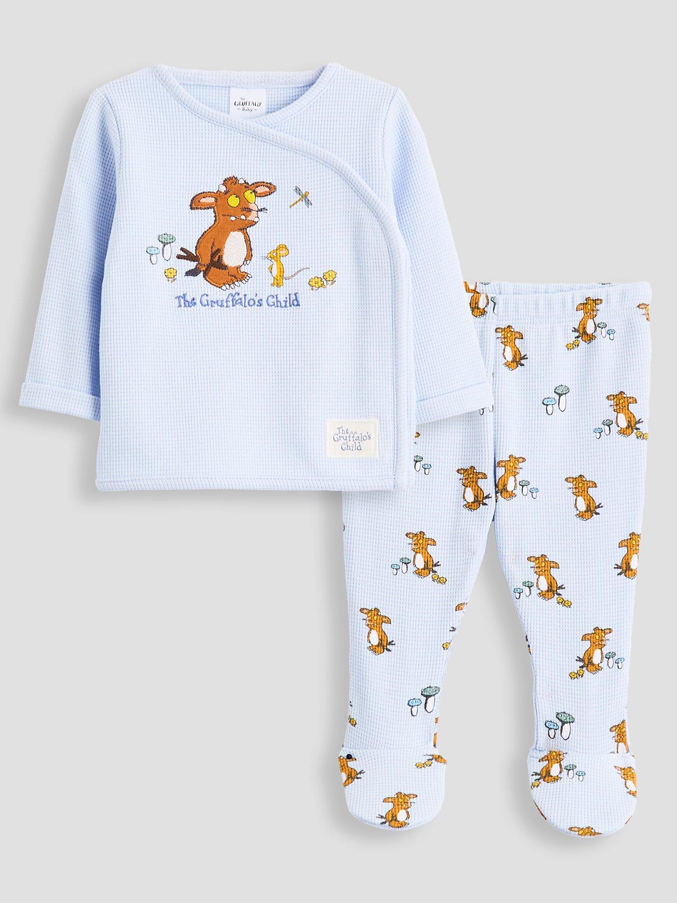The Very Collection Gruffalo Waffle Wrap Over Top And Footed Leggings Set  - Blue
