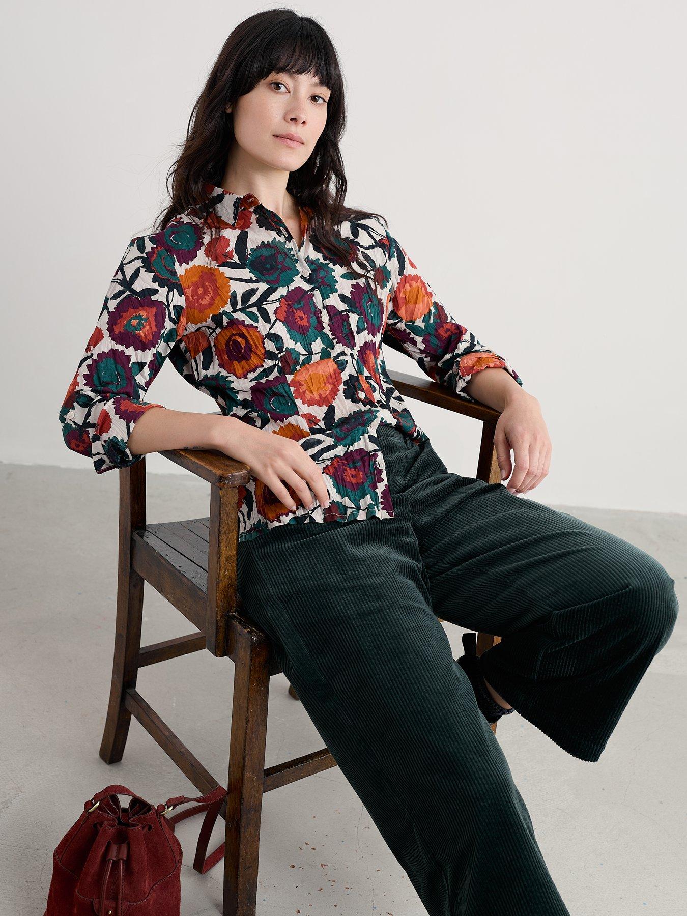 Seasalt Cornwall Larissa Shirt - Figurative Floral Aran