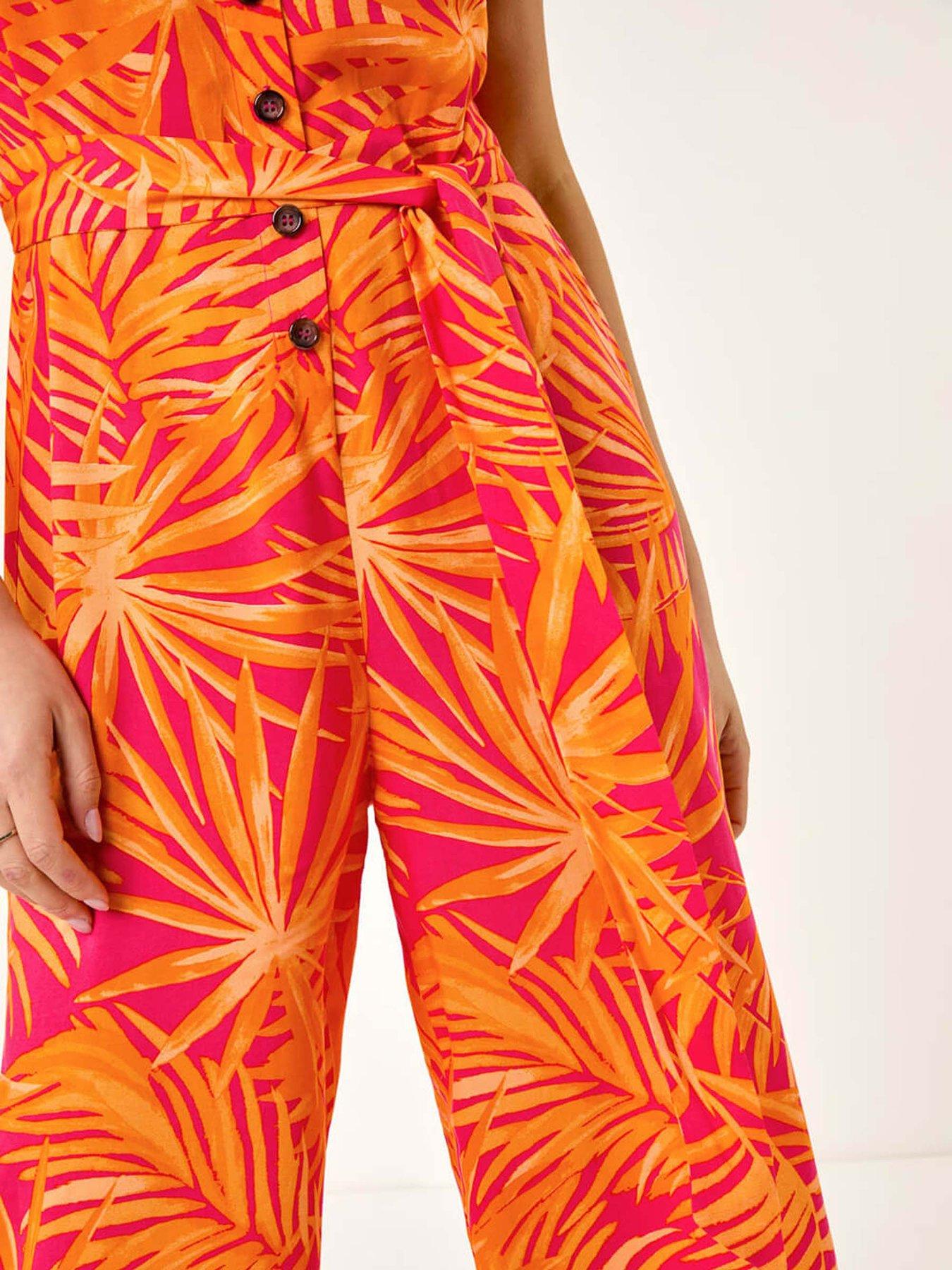 roman-dusk-palm-print-belted-jumpsuit-orangedetail